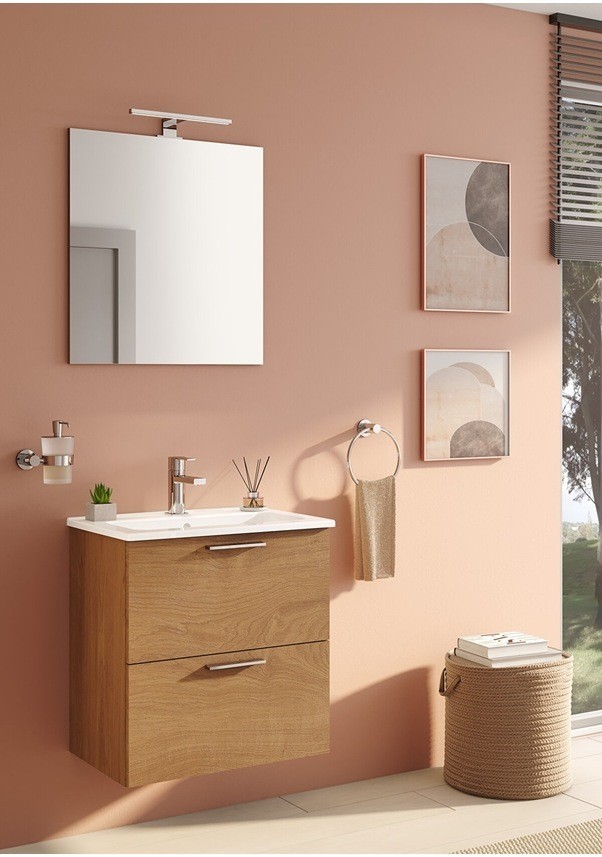 Vitra Mia Banyo Dolabı Seti 60Cm,Çekmeceli Altın Meşe 