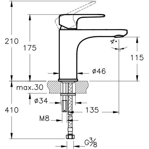 Artema Root Round Lavabo Bataryası Altın A4270523