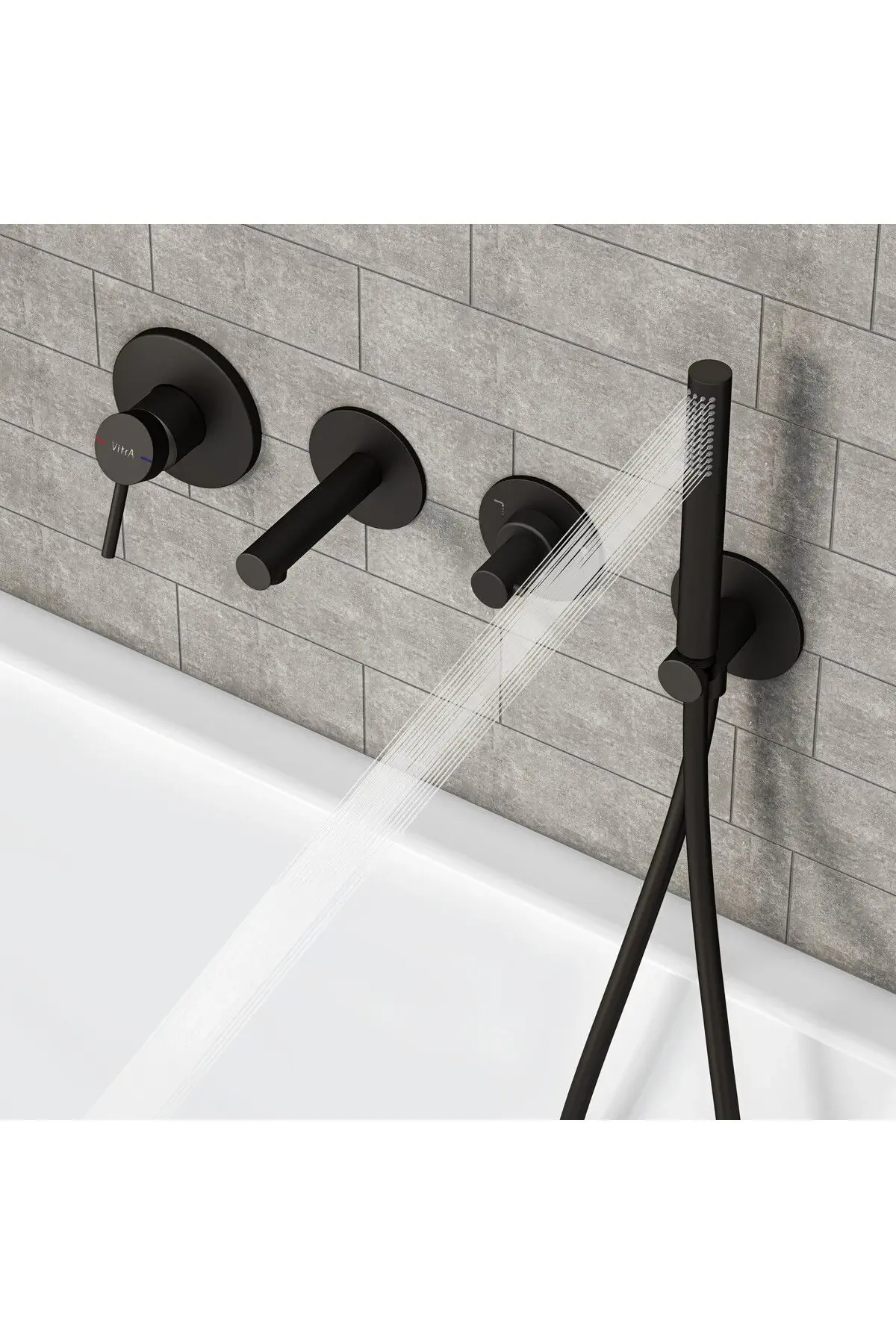 Vitra Origin A4554336 1f El Duşu Takımı Mat Siyah