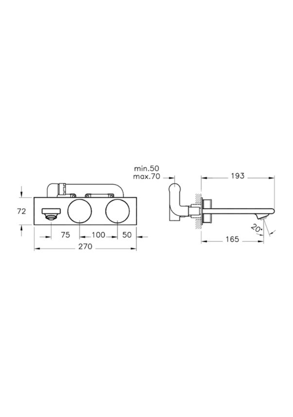 Vitra Memoria A4285157 Ankastre Lavabo Bataryası Beyaz