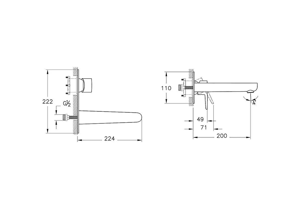 Artema Flow Soft Ankastre Lavabo Bataryası (Sıva Üstü Grubu) Krom A43175