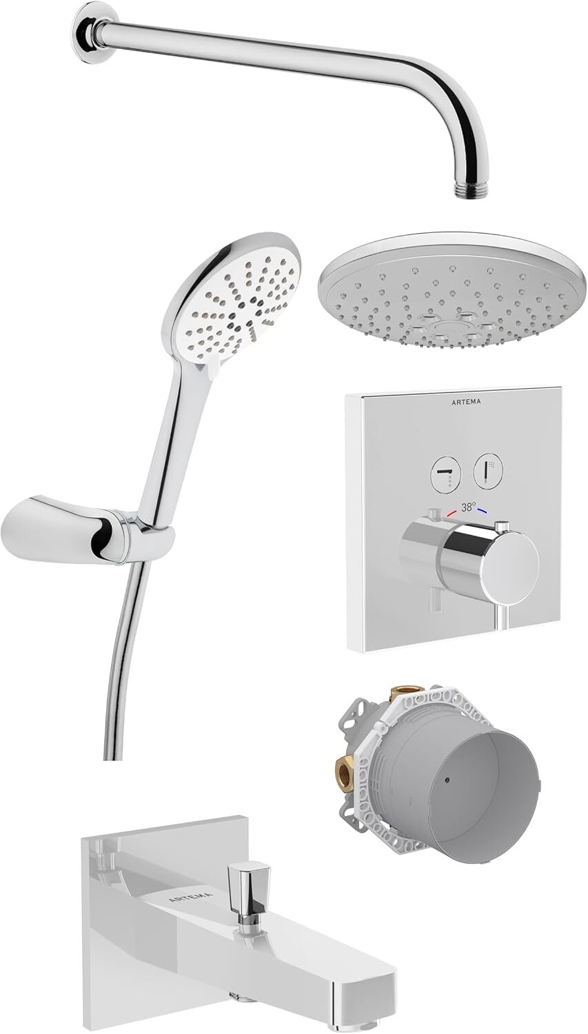 Artema Aquacontrol Square Ankastre Termostatik Duş Seti A49294