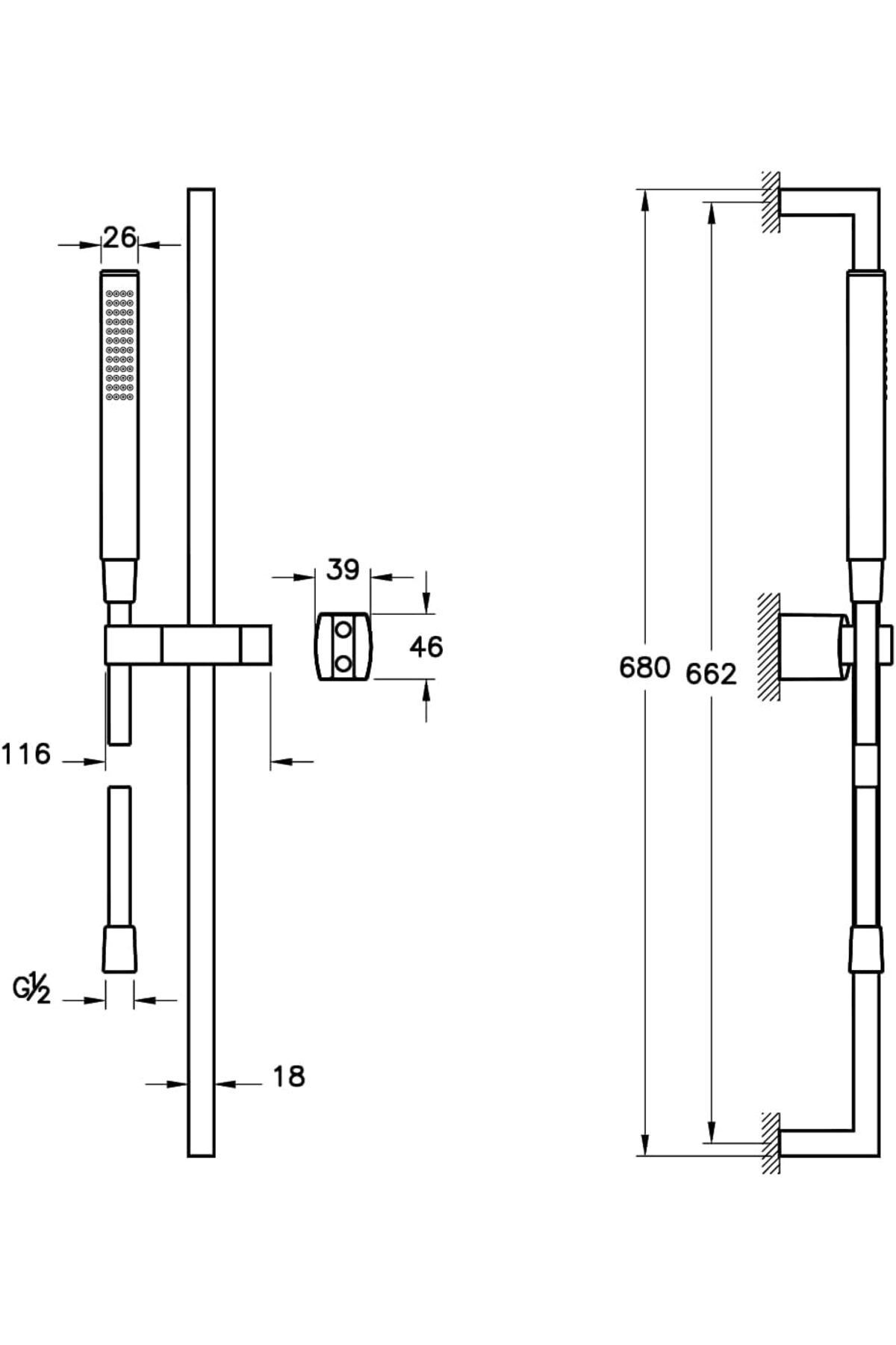 Vitra Sticx 1f A45711 El Duşu Takımı, Krom