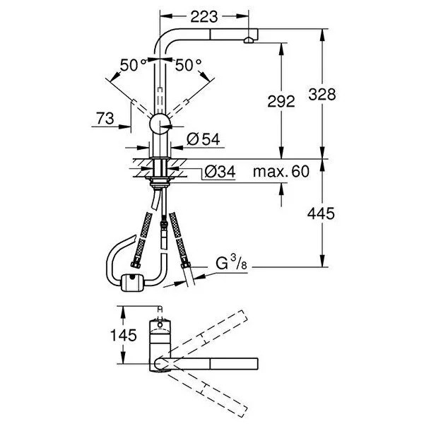 Grohe Minta Tek Kumandalı Spiralli Eviye Bataryası - 32168000