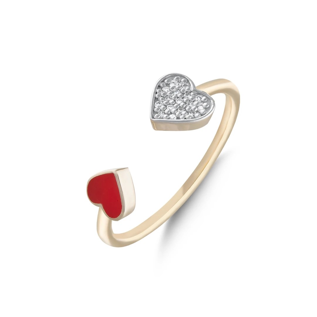 14K Diamond Heart Ring