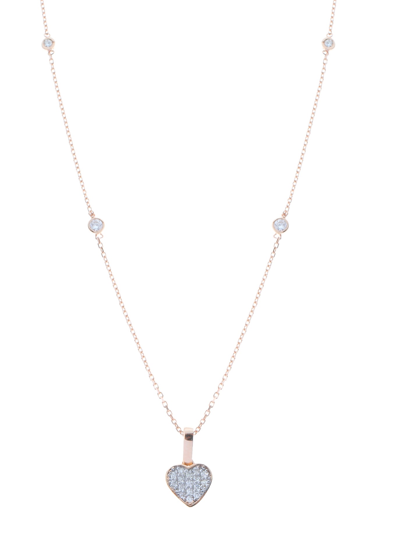 14K Diamond Heart Necklace