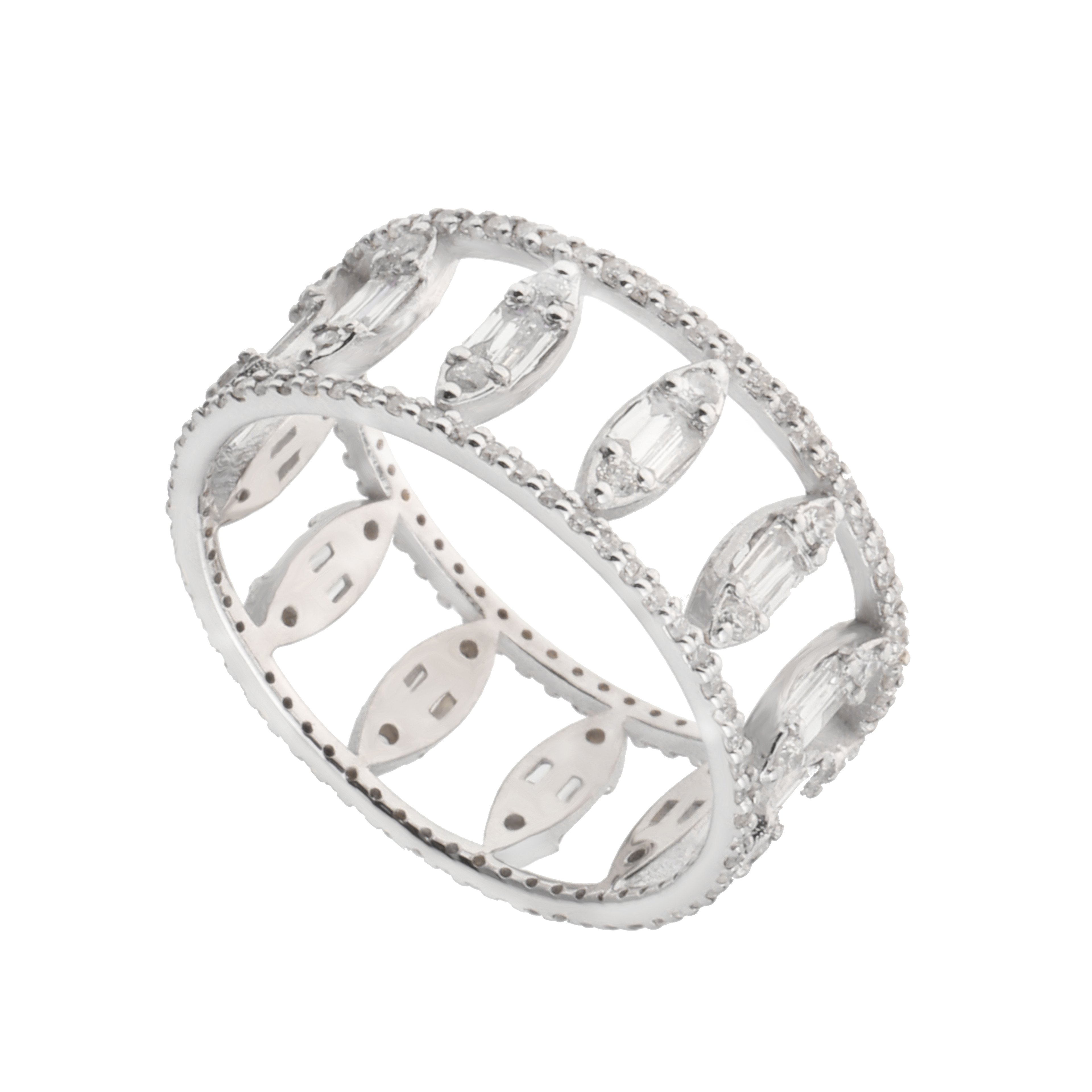 14K Diamond Stone Baguette Ring