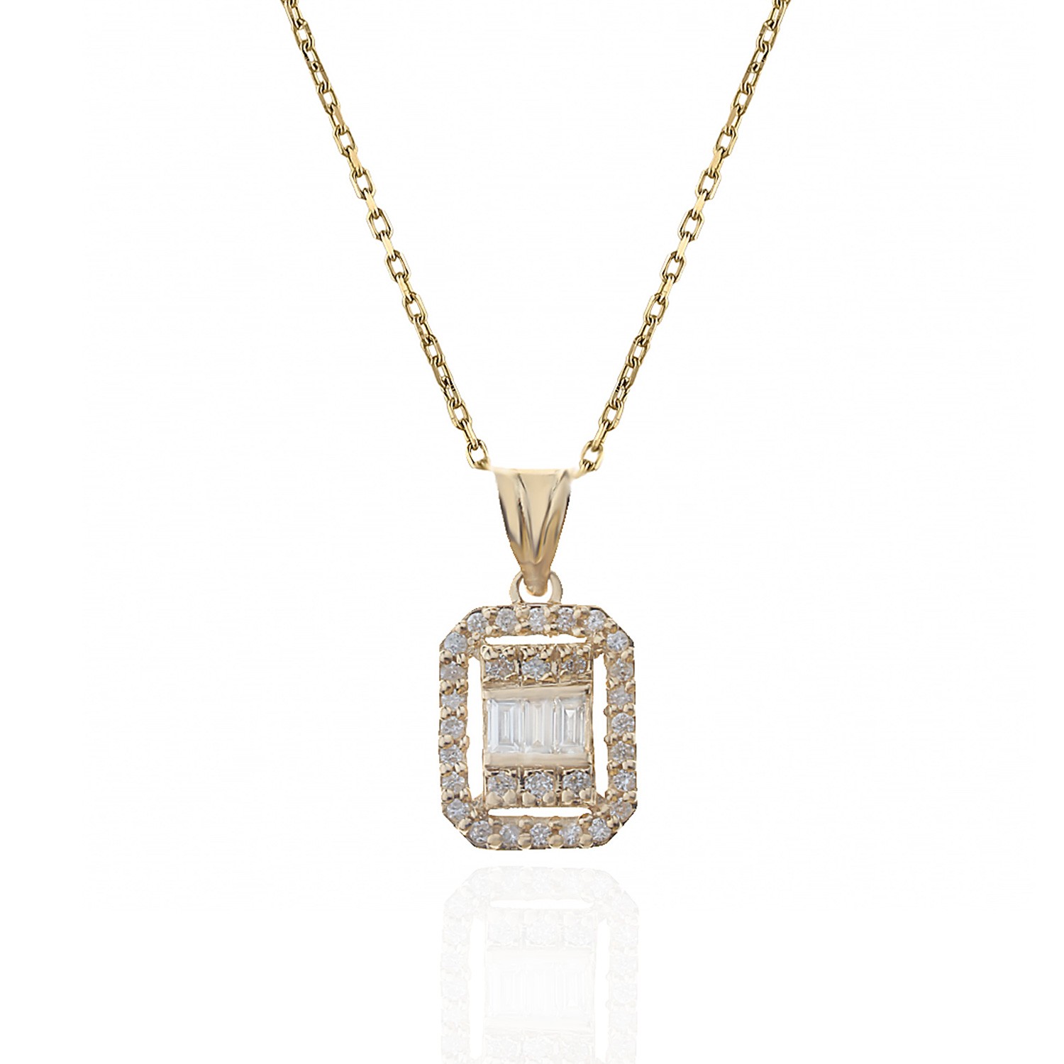 14K Baguette Necklace