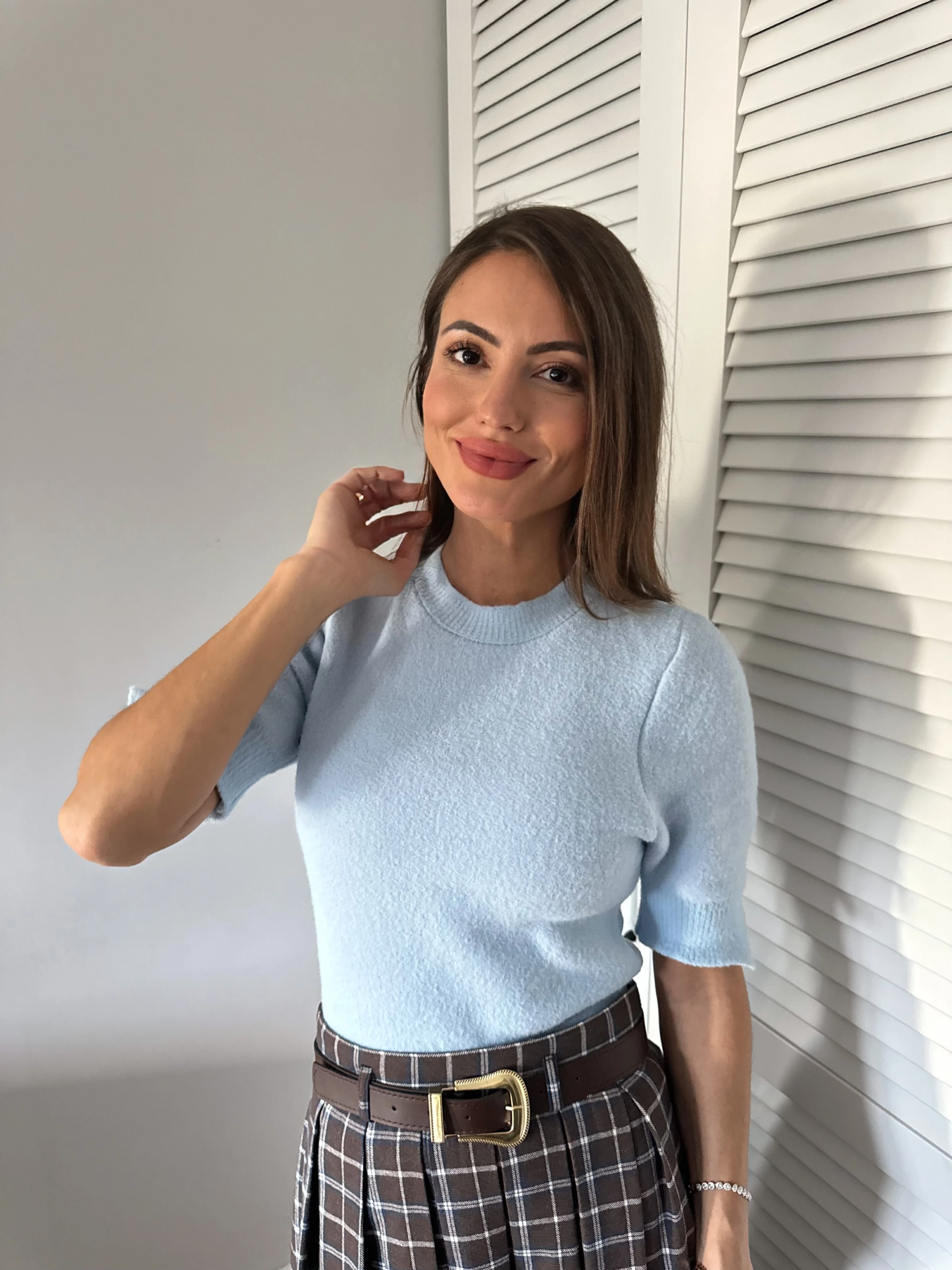 Yumoş Kol ve Yaka Detaylı Kazak - Mavi