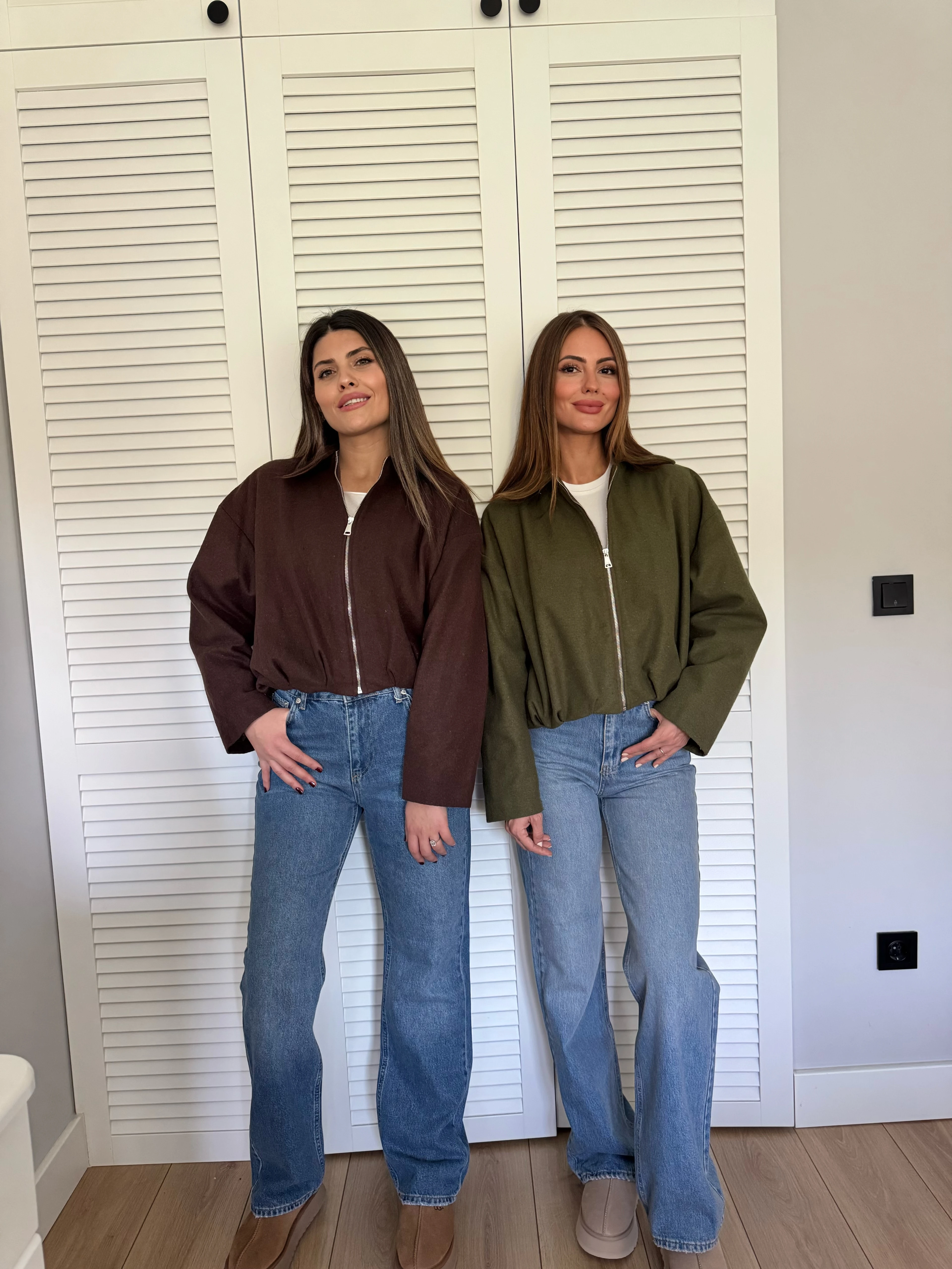 Kaşe Bomber Ceket - Kahverengi