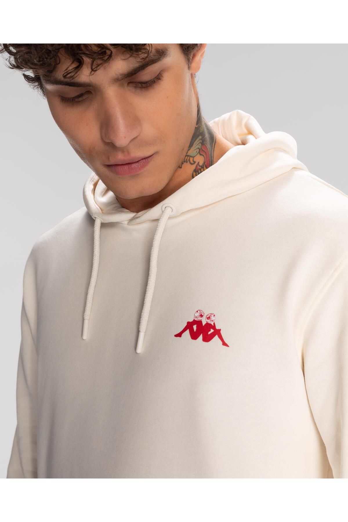 Kappa Authentıc Space Jump Erkek Beyaz Sweatshirt