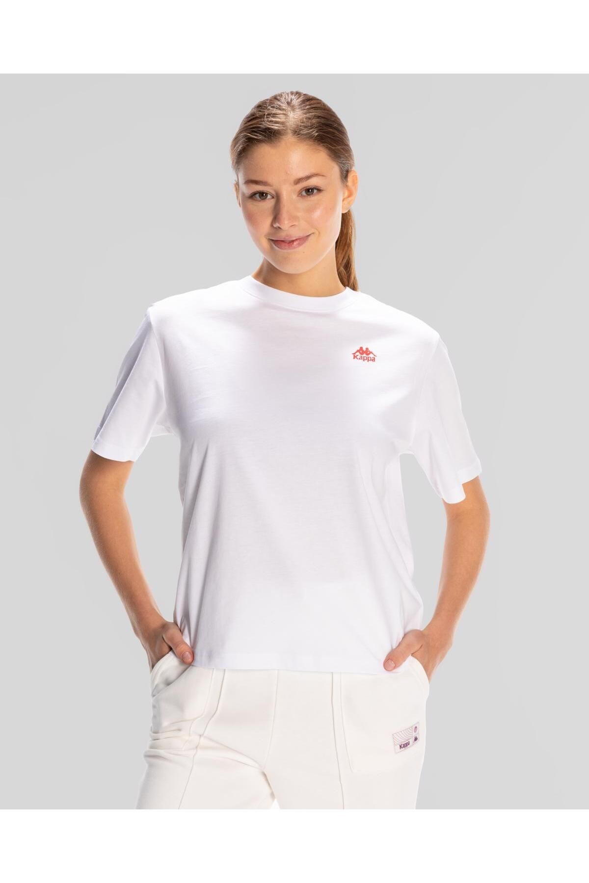 Kappa Authentic Shoshanna T-shirt Kadın Beyaz Regular Fit Tişört