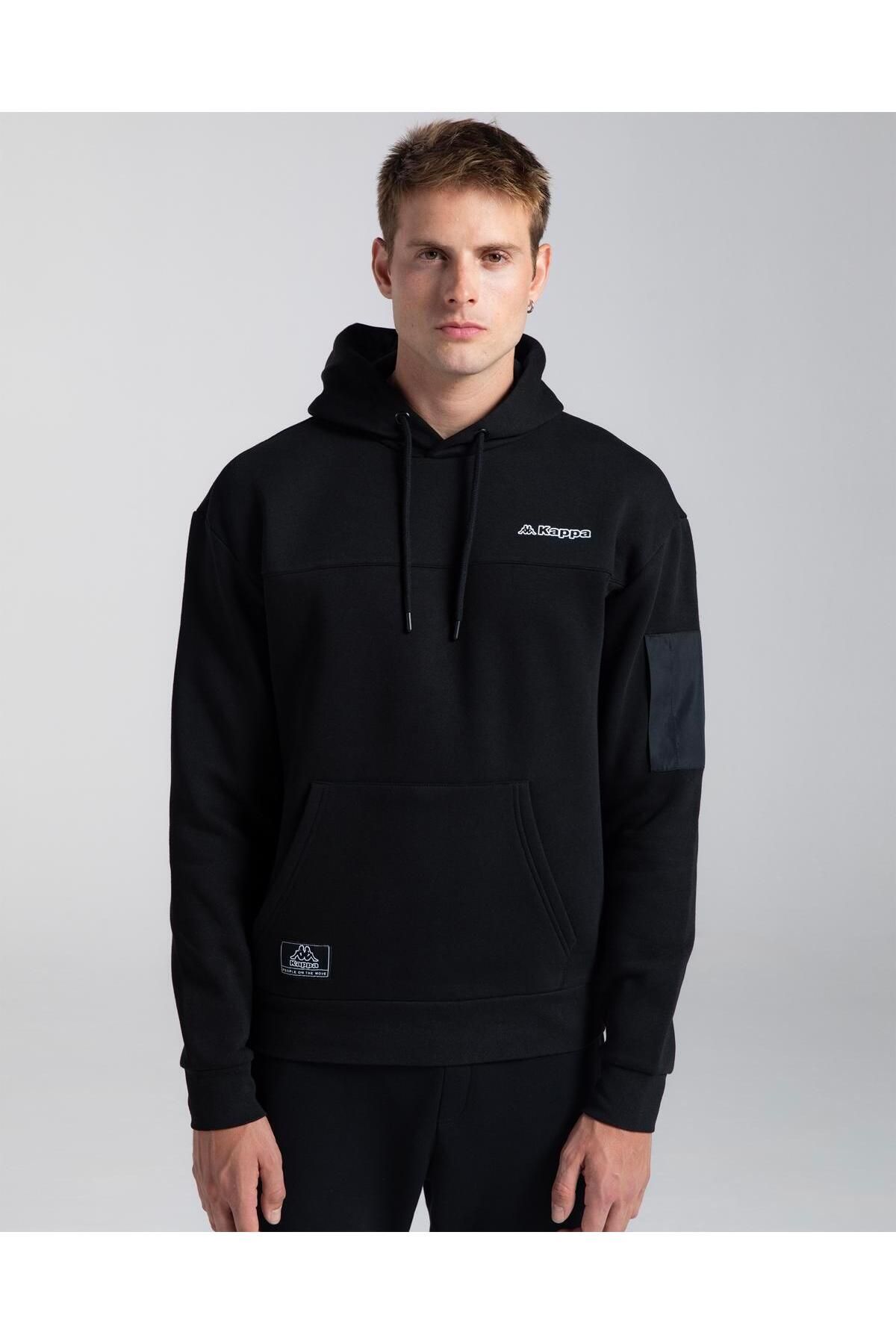 Kappa Authentic Hita Erkek Siyah Kapüşonlu Sweatshirt