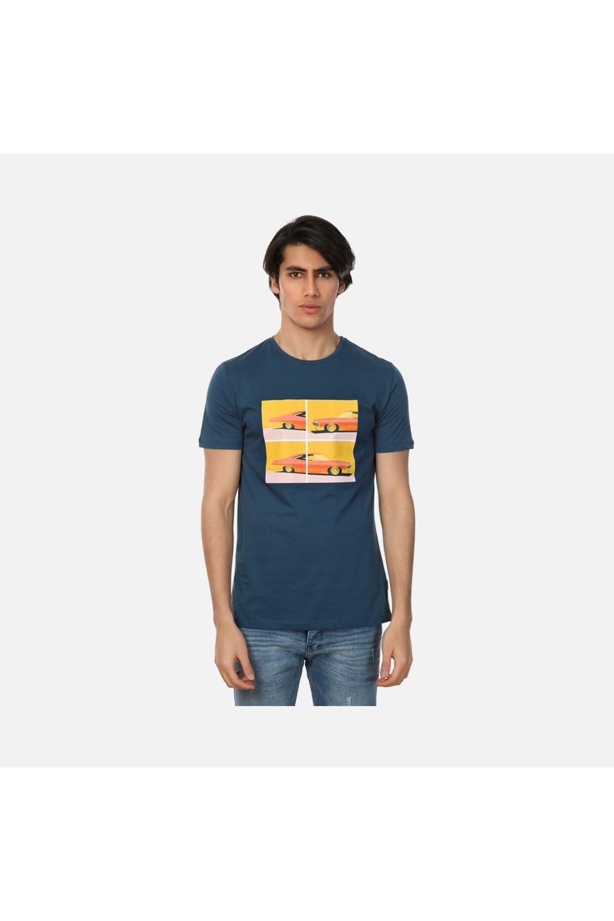 JOHN FRANK The Car Erkek Baskılı T-shirt