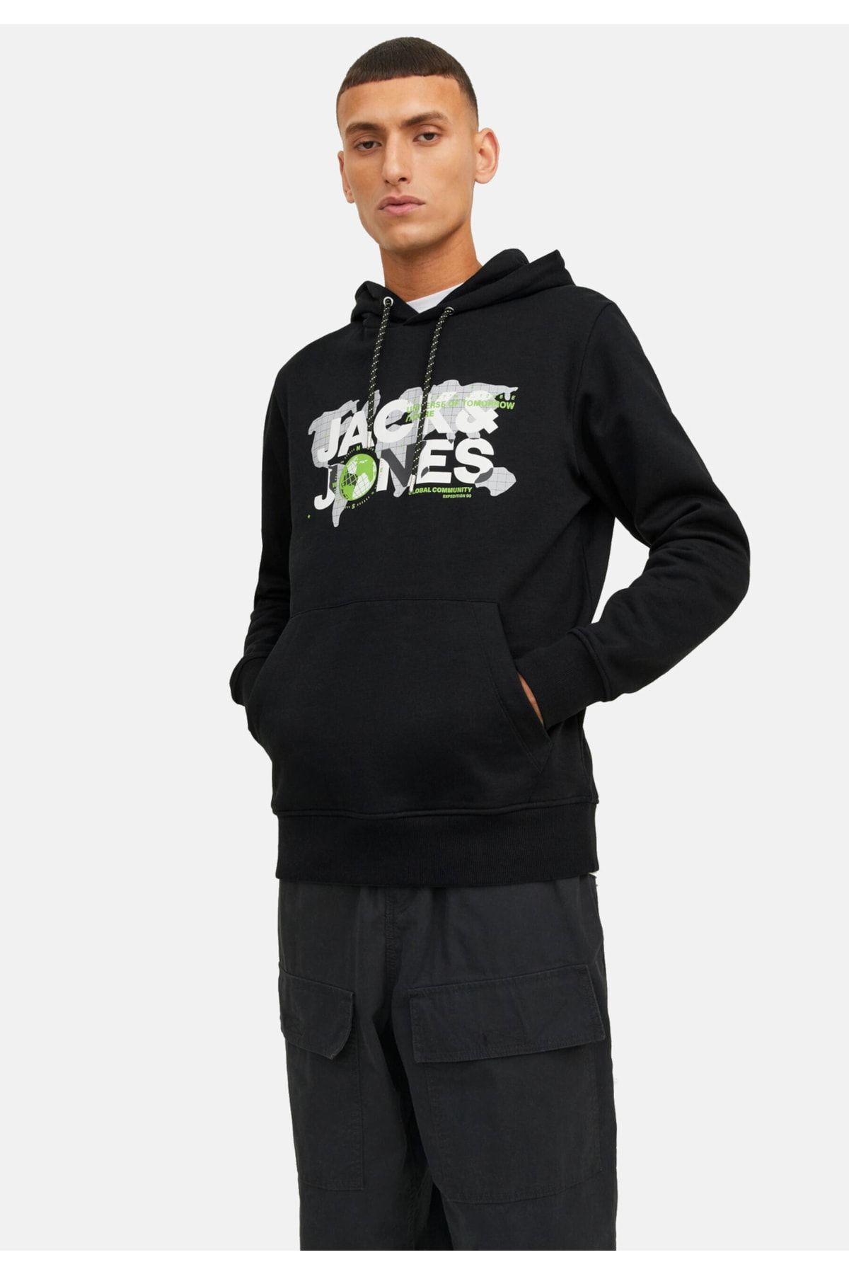Jack & Jones Logolu Kapüşonlu Sweatshirt - Dust