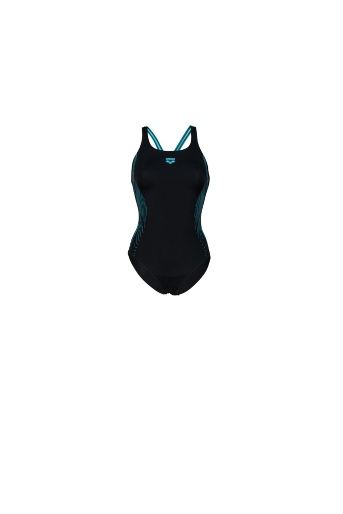 Arena W Swimsuit Swim Pro Back Graphic Black Martinica Çocuk Yüzücü Mayosu 007339581
