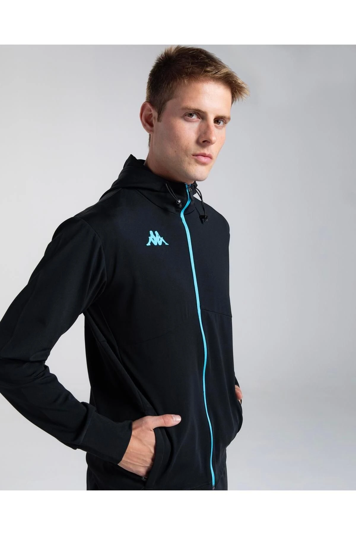 Kappa Siyah Erkek Dik Yaka Zip Ceket 371Q5SW005 Kombat Exo