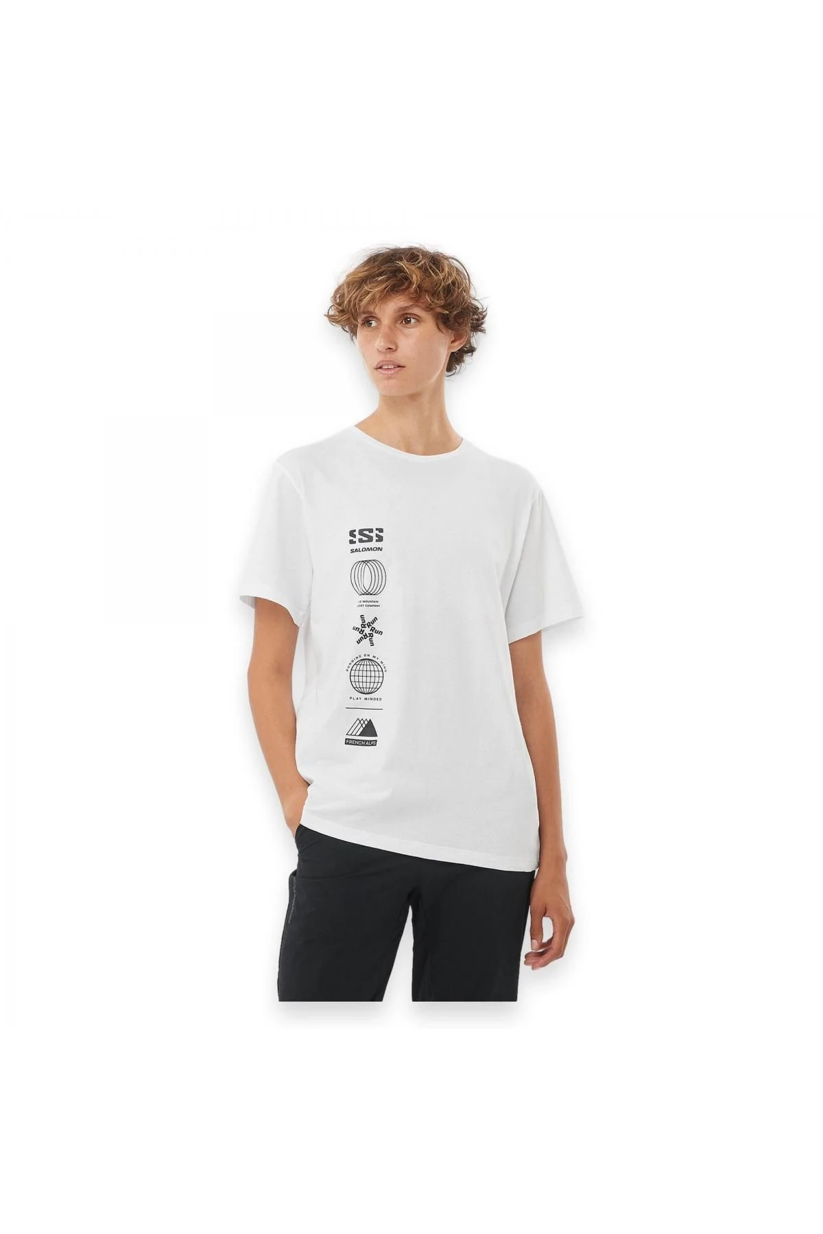 Salomon Logo Combo Kadın Beyaz Yuvarlak Yaka Tişört