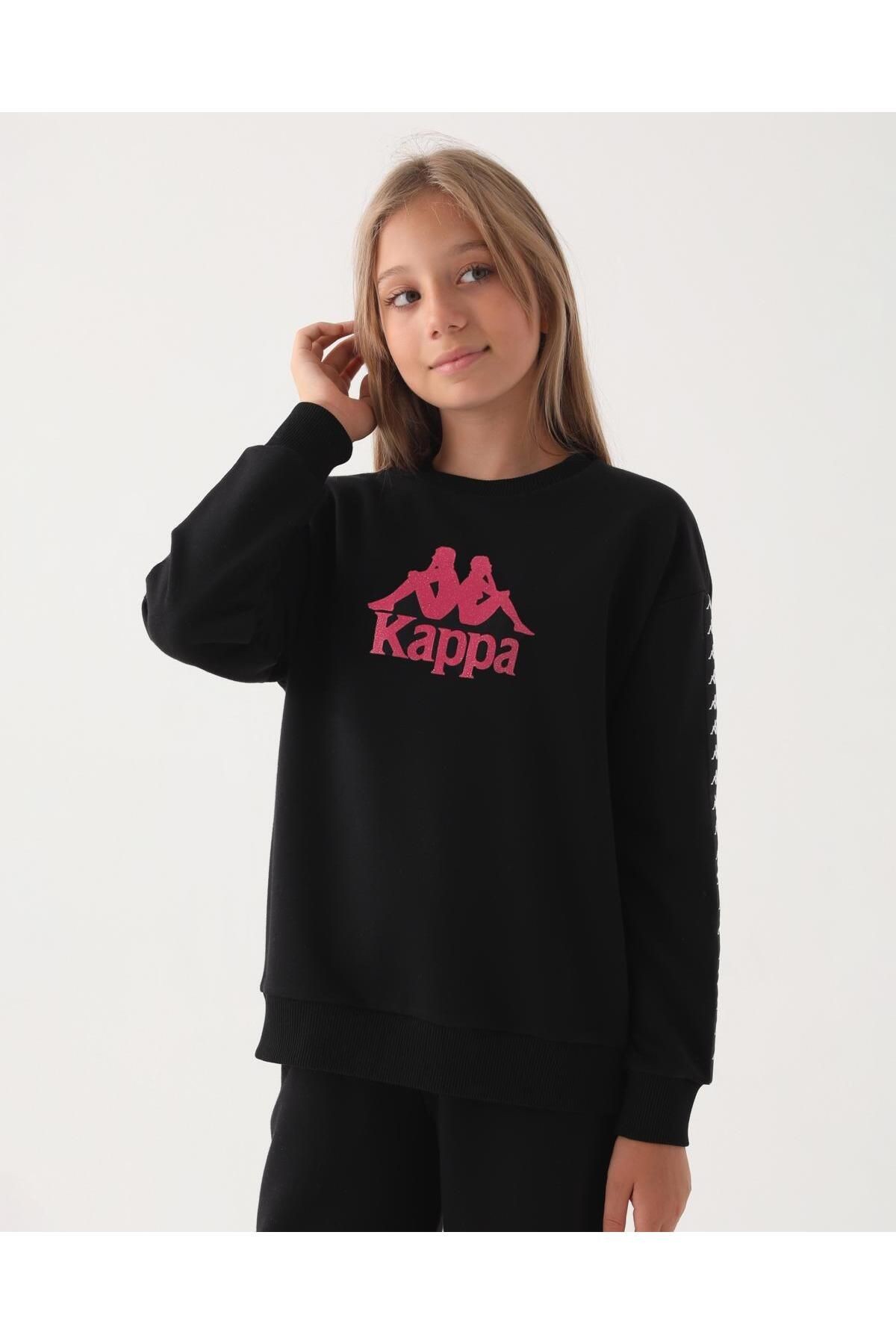 Kappa Kız Çocuk Siyah Sweatshirt