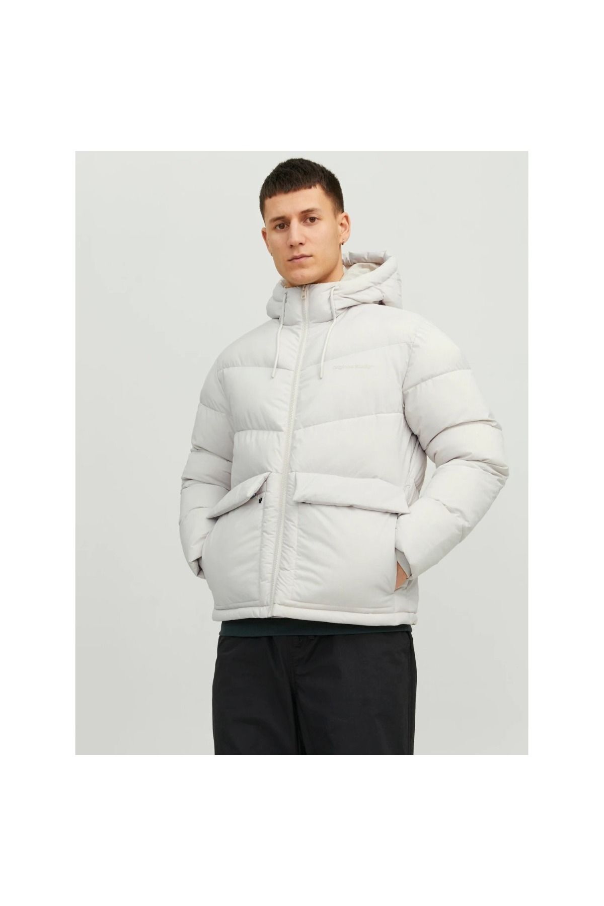 Jack & Jones Kapüşonlu Şişme Siyah Erkek Mont 12238849