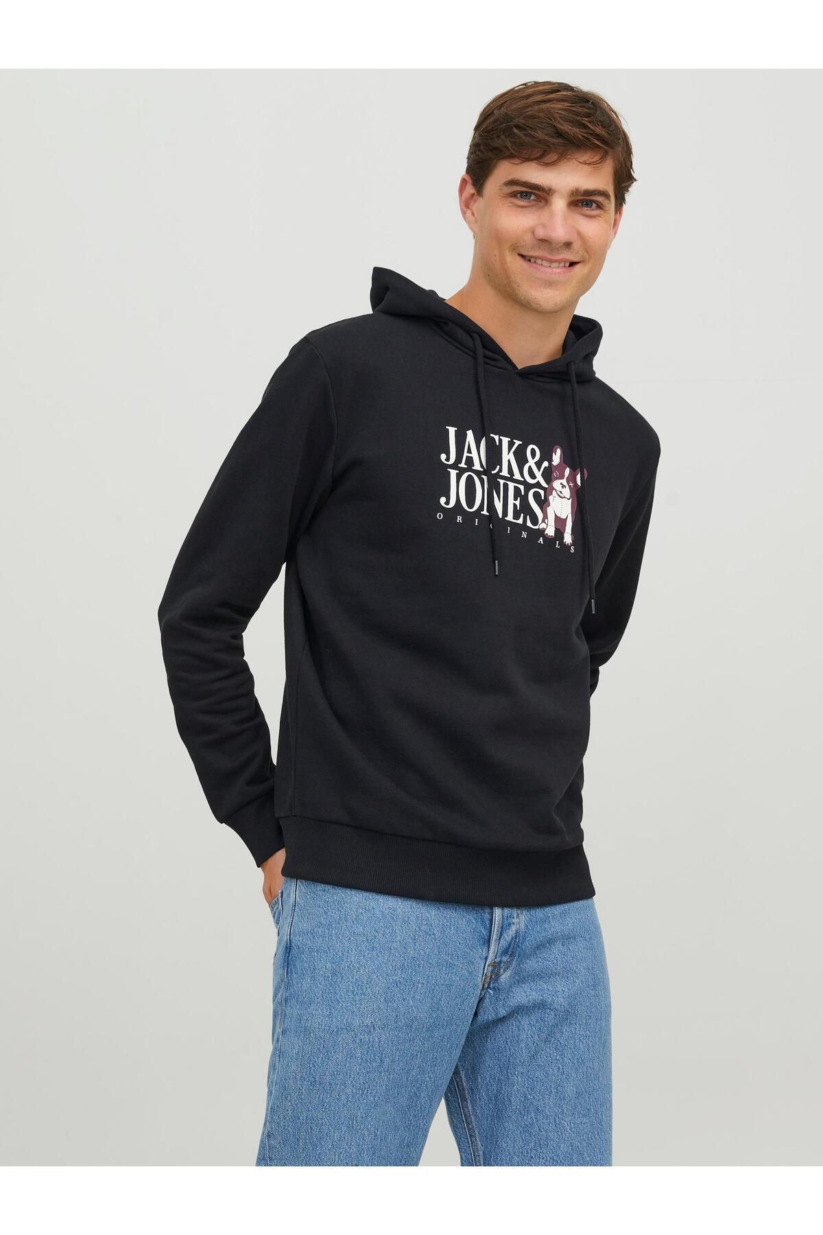 Jack & Jones Jorbeware Sweat Hood Fst Erkek Siyah Sweatshirt 12244219-Black