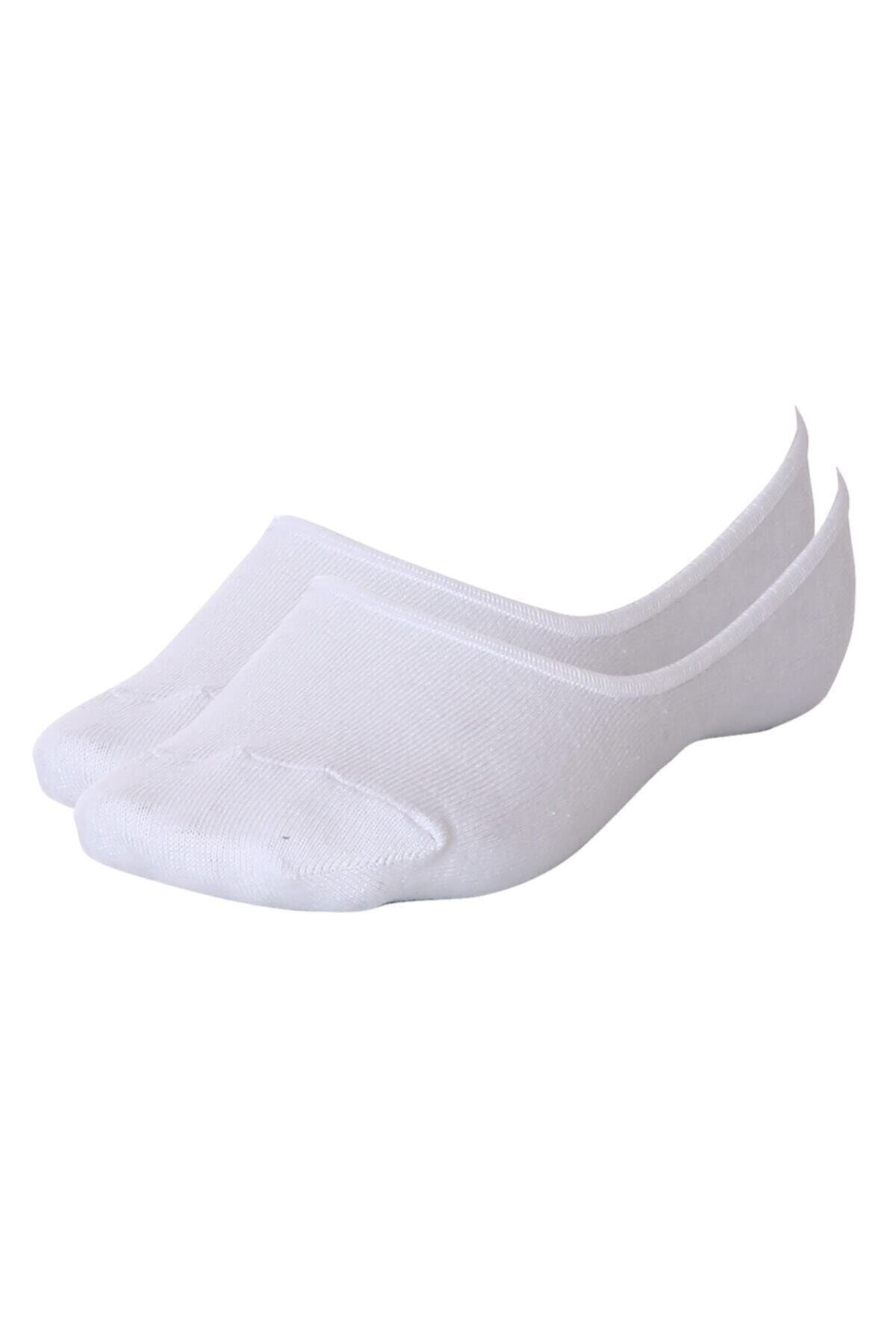 Sportive Babet Çorap 2 Li Unisex Beyaz Günlük Stil Çorap 2021004-BYZ