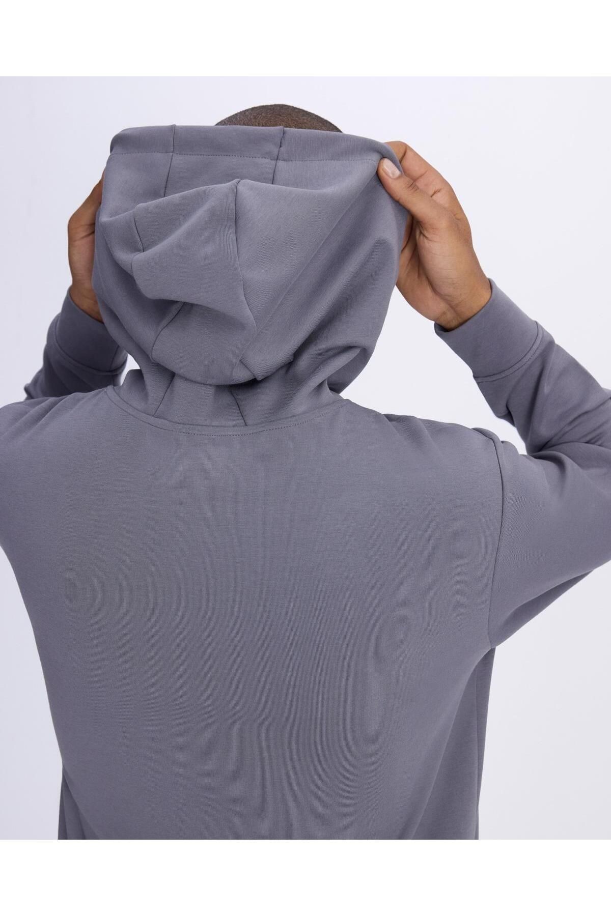 Kappa Logo Brian Hoodie Erkek Volkanik Gri Regular Fit Hoodie