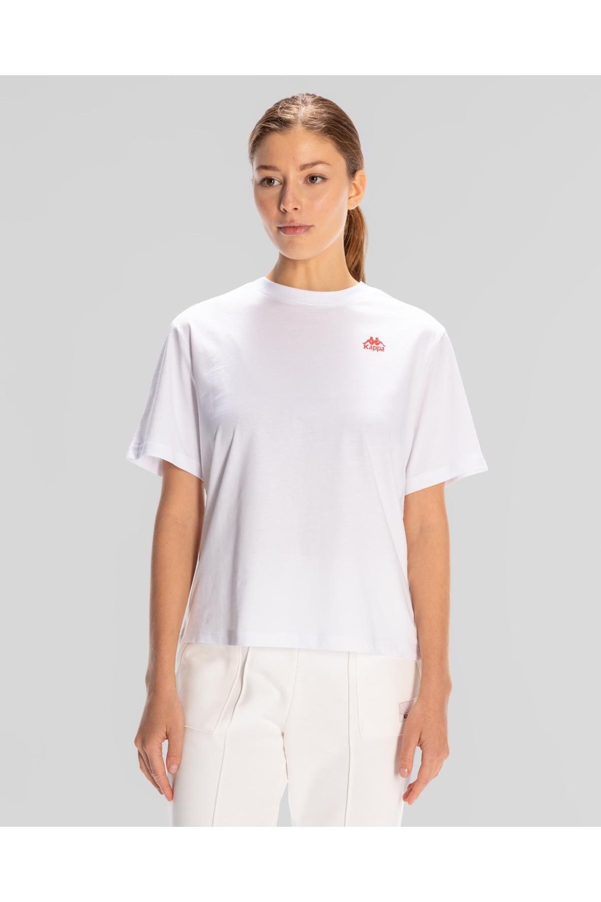 Kappa Authentic Shoshanna T-shirt Kadın Beyaz Regular Fit Tişört