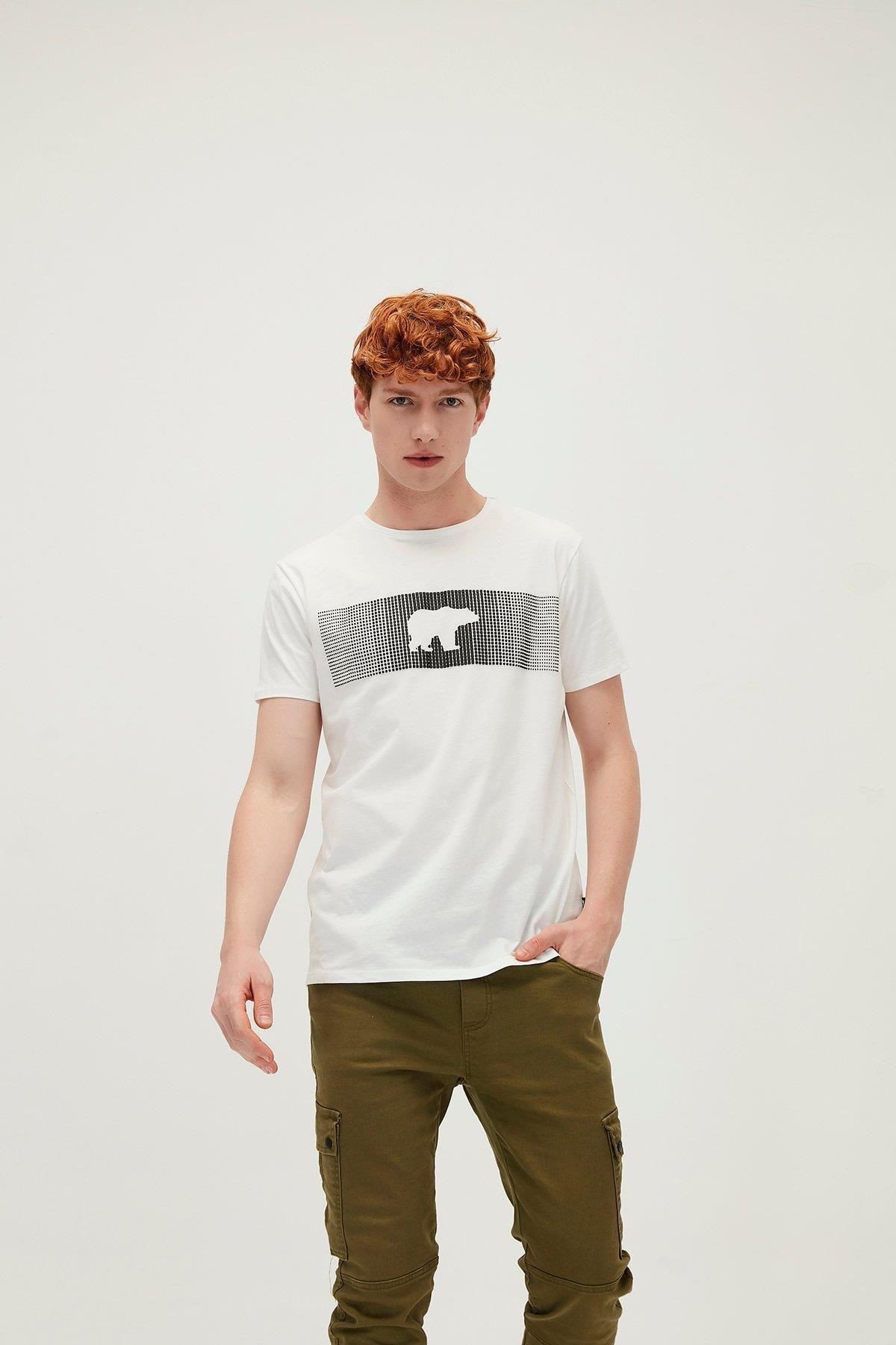 Bad Bear Erkek KIRIK BEYAZ T-Shirt