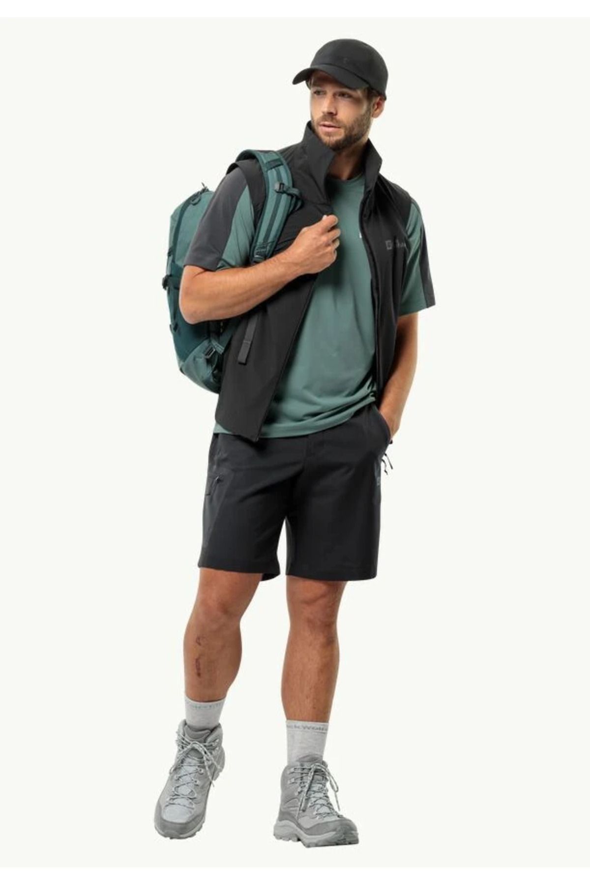 Jack Wolfskin Actıve Track Erkek Gri Outdoor Şort 