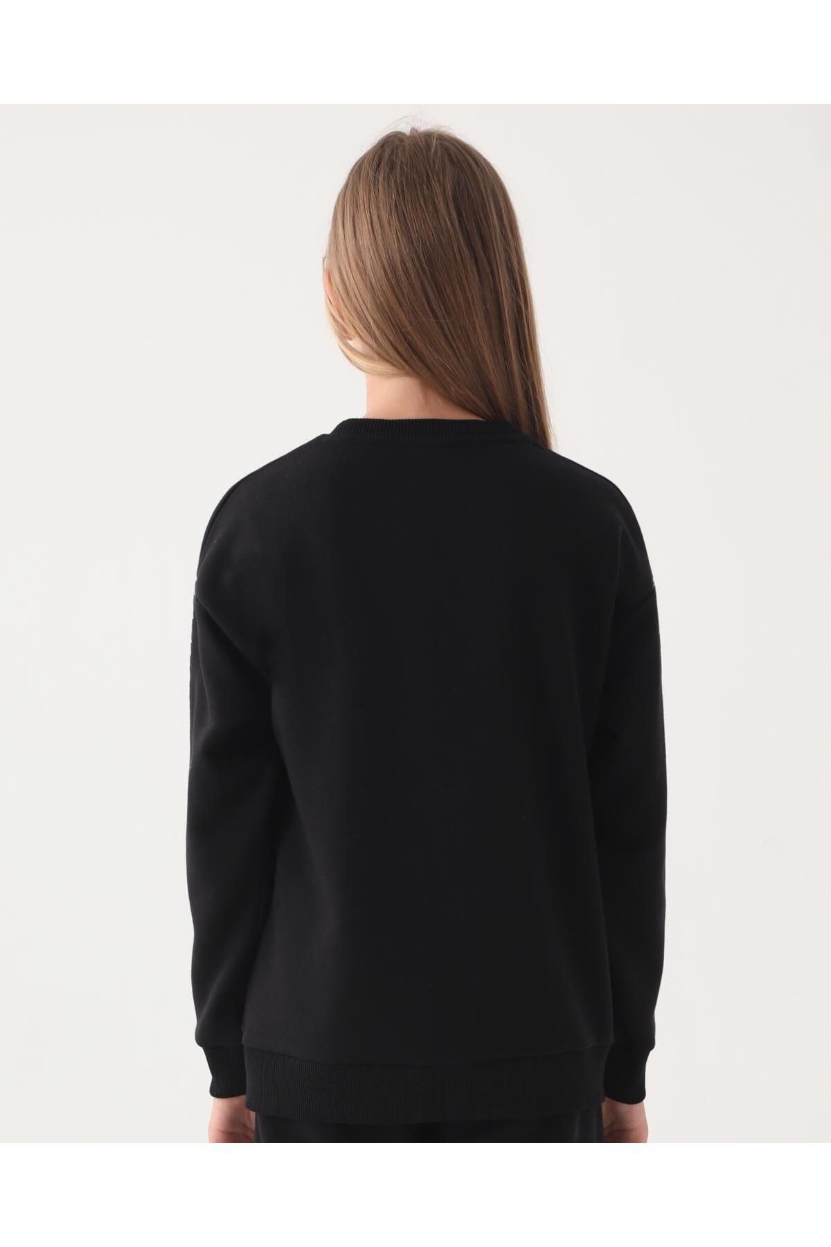 Kappa Kız Çocuk Siyah Sweatshirt