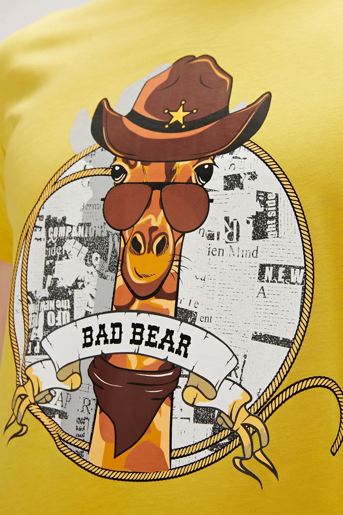 Bad Bear Taped T-shirt Hardal Baskılı Erkek Tişört