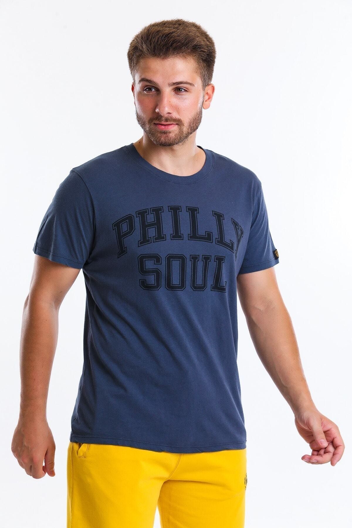 Superfly 22571-MEN Tshirt L.indigo Erkek Kisa Kol T-Shirt