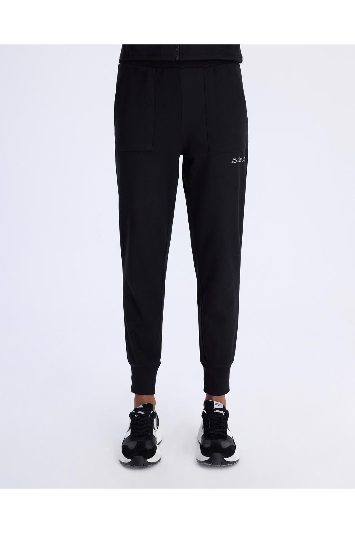Kappa Berry Pant Kadın Siyah Comfort Fit Eşofman Altı