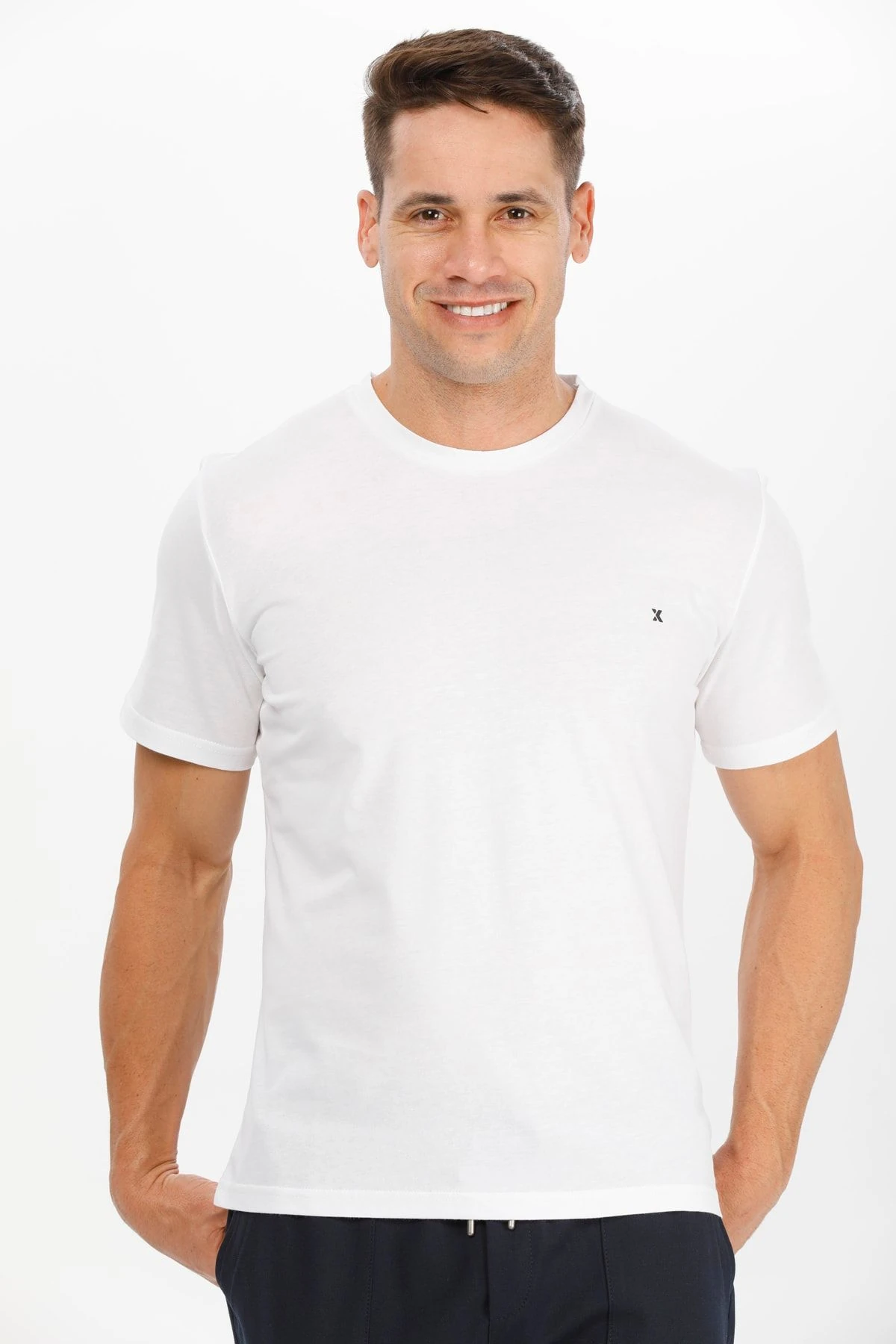 Exuma 1112015 Erkek Beyaz Basic T-Shirt M