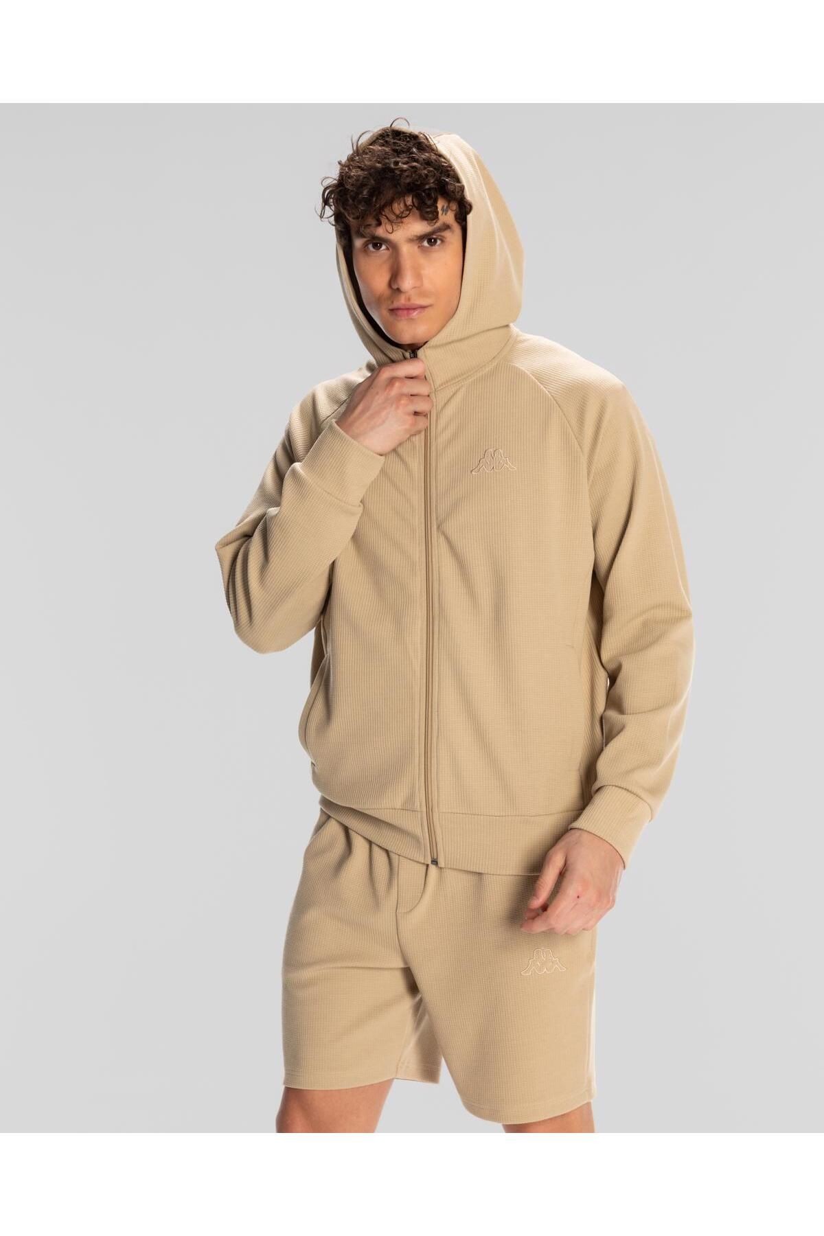 Kappa Tolgana Full Zip Erkek Bej Regular Fit Fermuarlı Eşofman Üstü