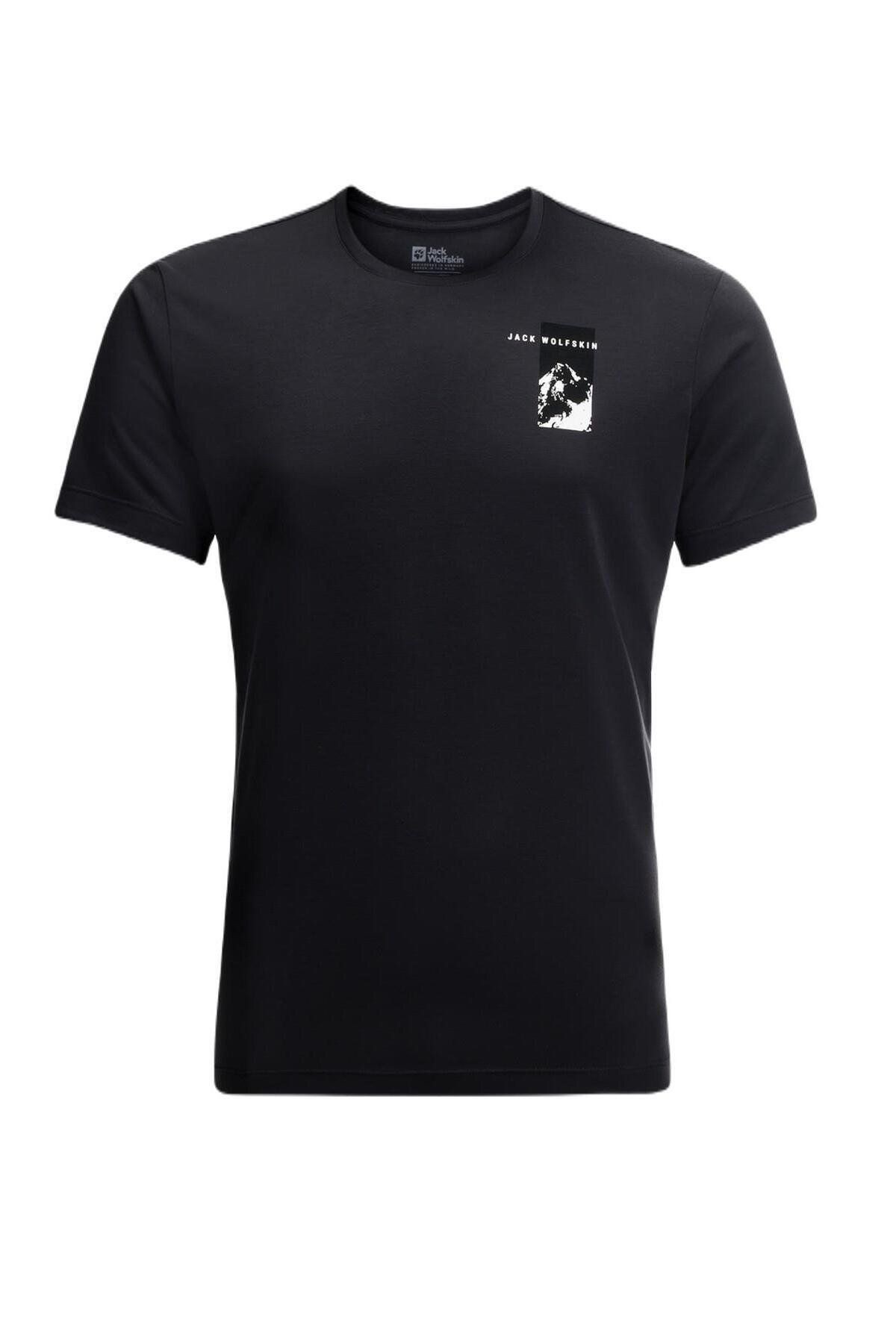 Jack Wolfskin Vonnan S/S Graphic T M Erkek Gri Tişört