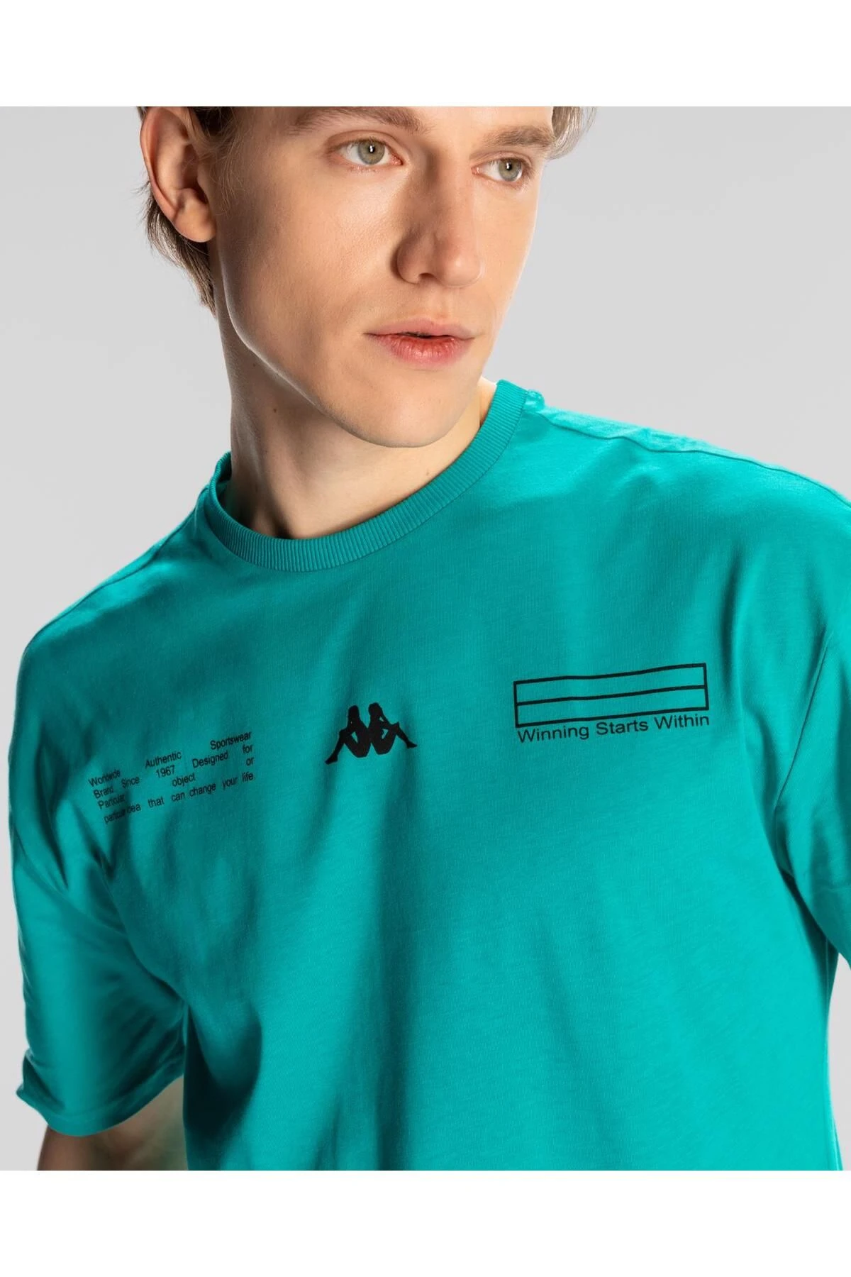 Kappa Authentic Alvin Erkek Nane Yeşili Comfort Fit Tişört