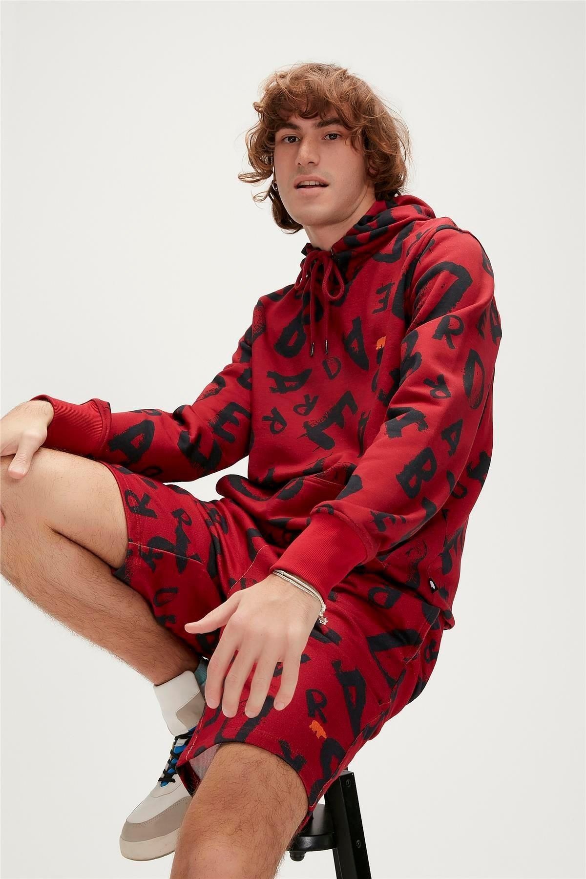 Bad Bear Bling Hoodie Maroon Bordo Kapüşonlu Erkek Sweatshirt
