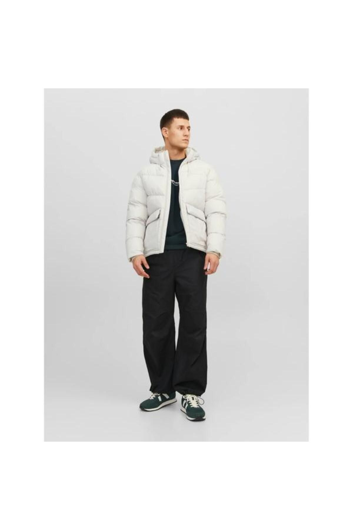 Jack & Jones Kapüşonlu Şişme Siyah Erkek Mont 12238849