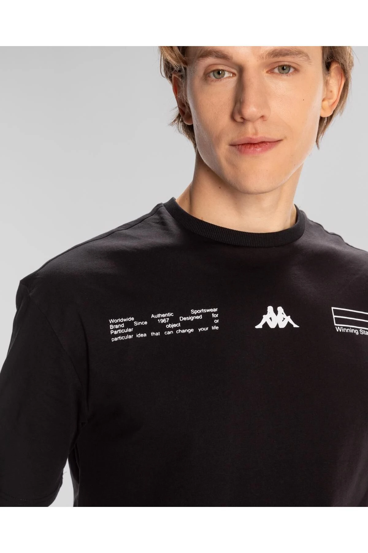 Kappa Authentic Alvin Erkek Siyah Yuvarlak Yaka Tişört