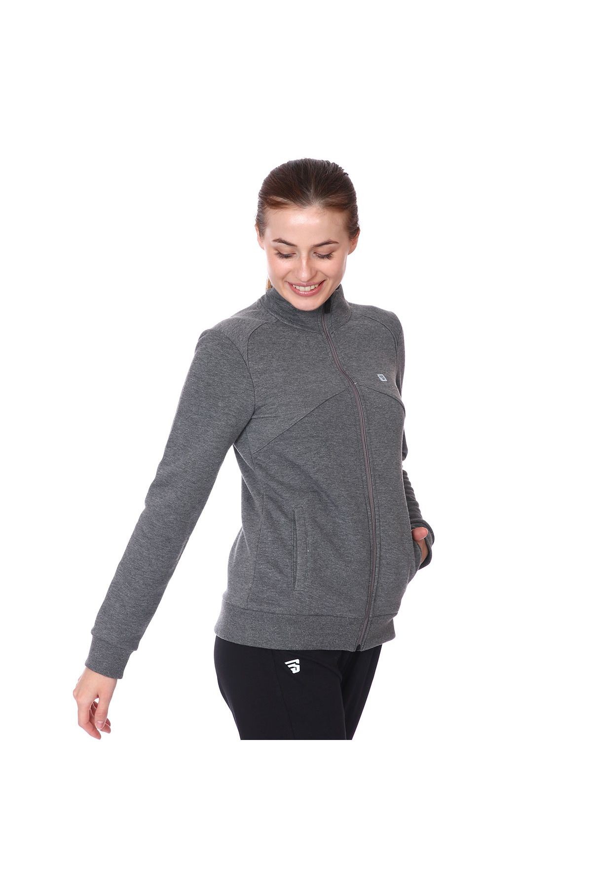 Sportive Raswomust Kadin Antrasit Günlük Stil Sweatshirt 711209-ANT