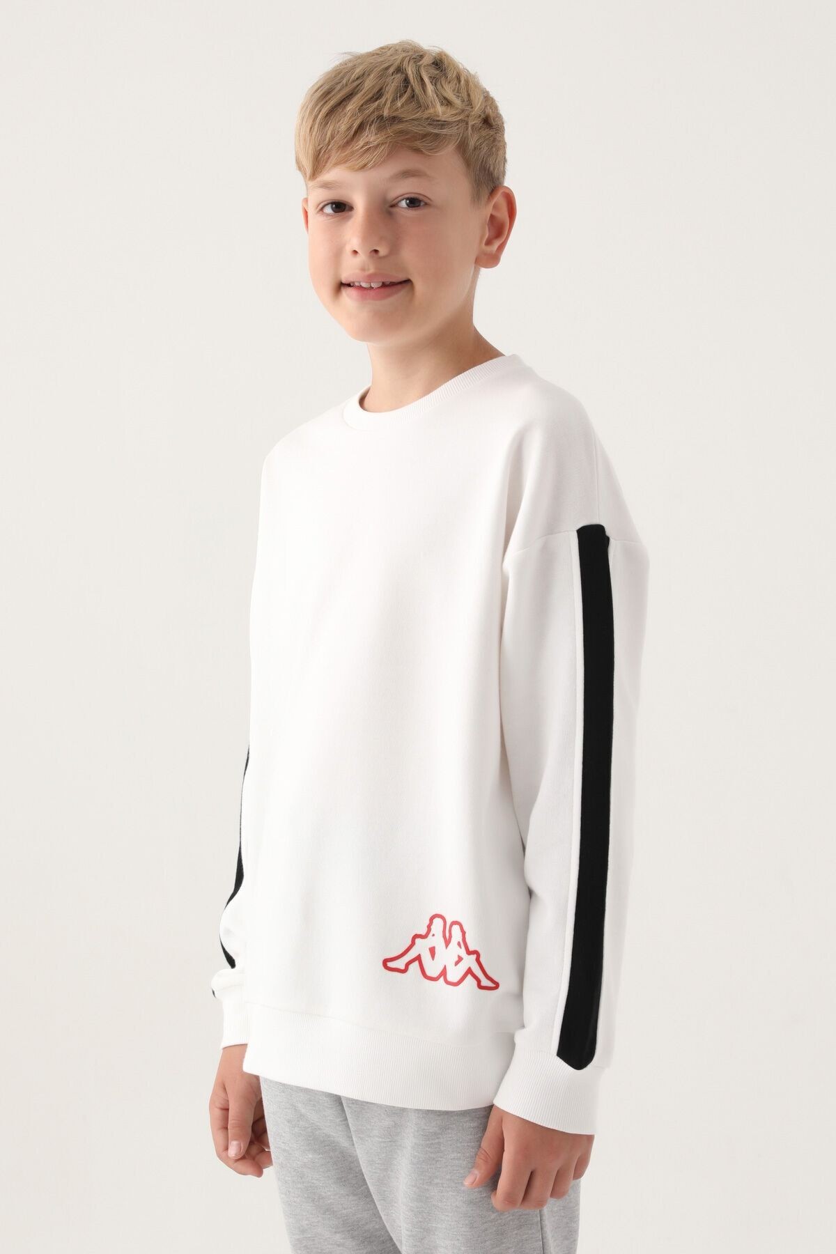 Kappa Erkek Çocuk Beyaz Sweatshirt