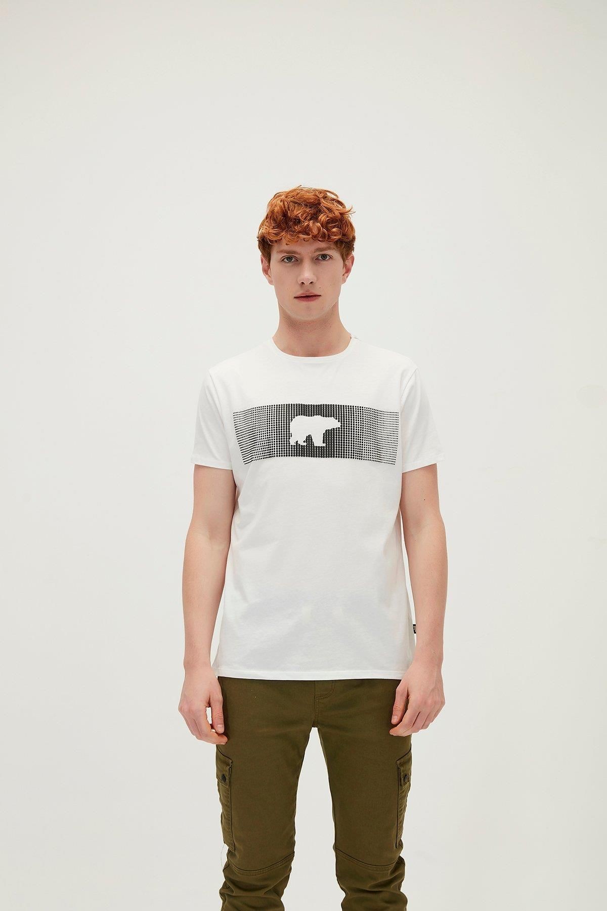 Bad Bear Erkek KIRIK BEYAZ T-Shirt