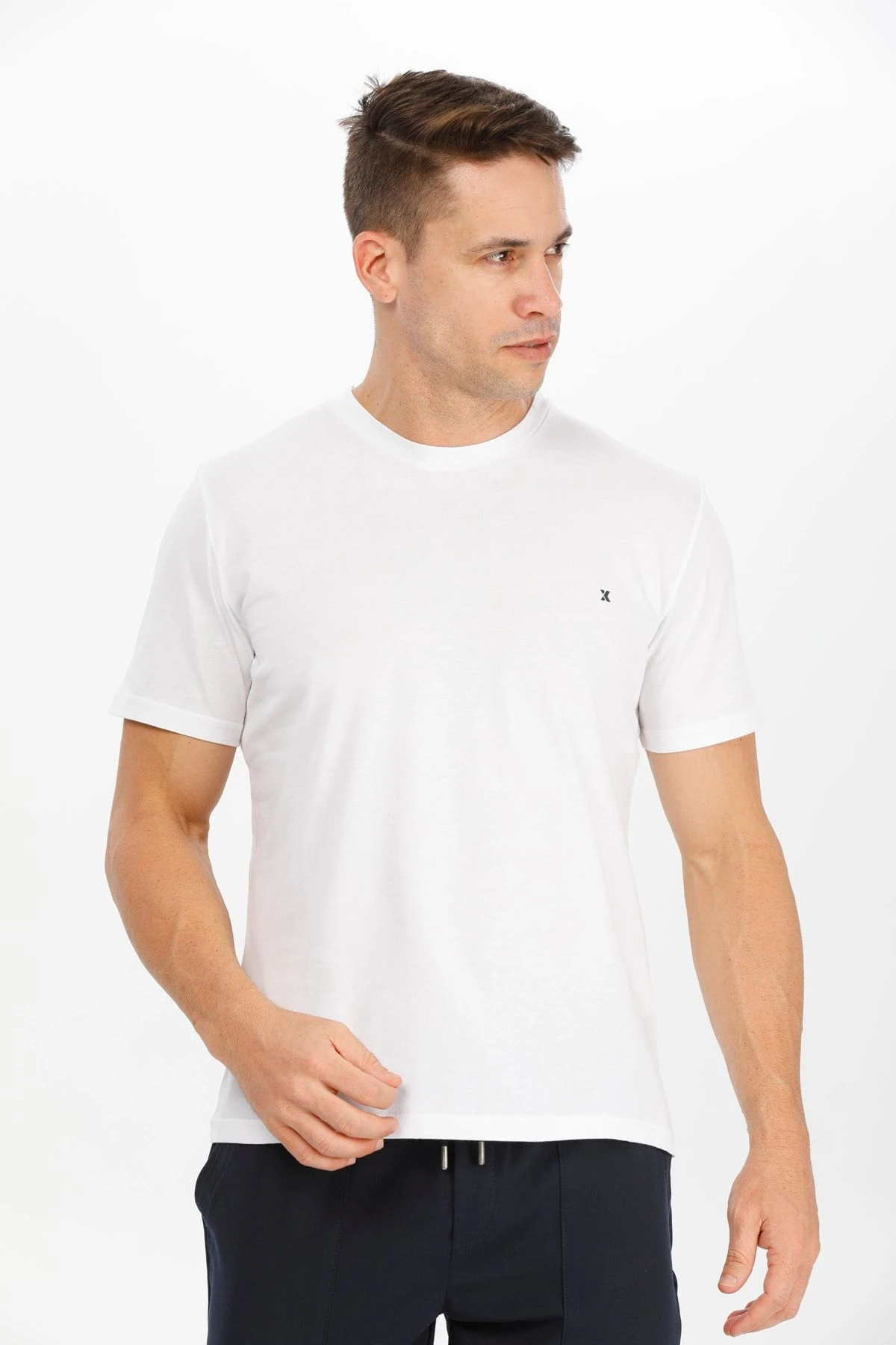 Exuma 1112015 Erkek Beyaz Basic T-Shirt M