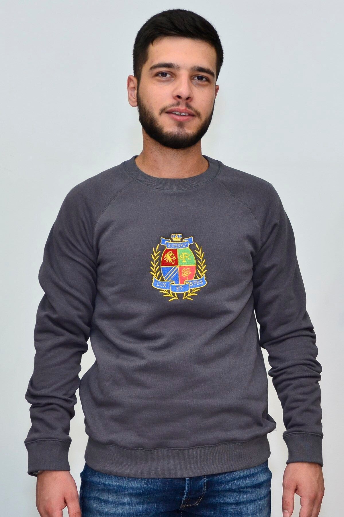 Superfly 20217 Sıfır Yaka Erkek Sweat Antrasit 2021713