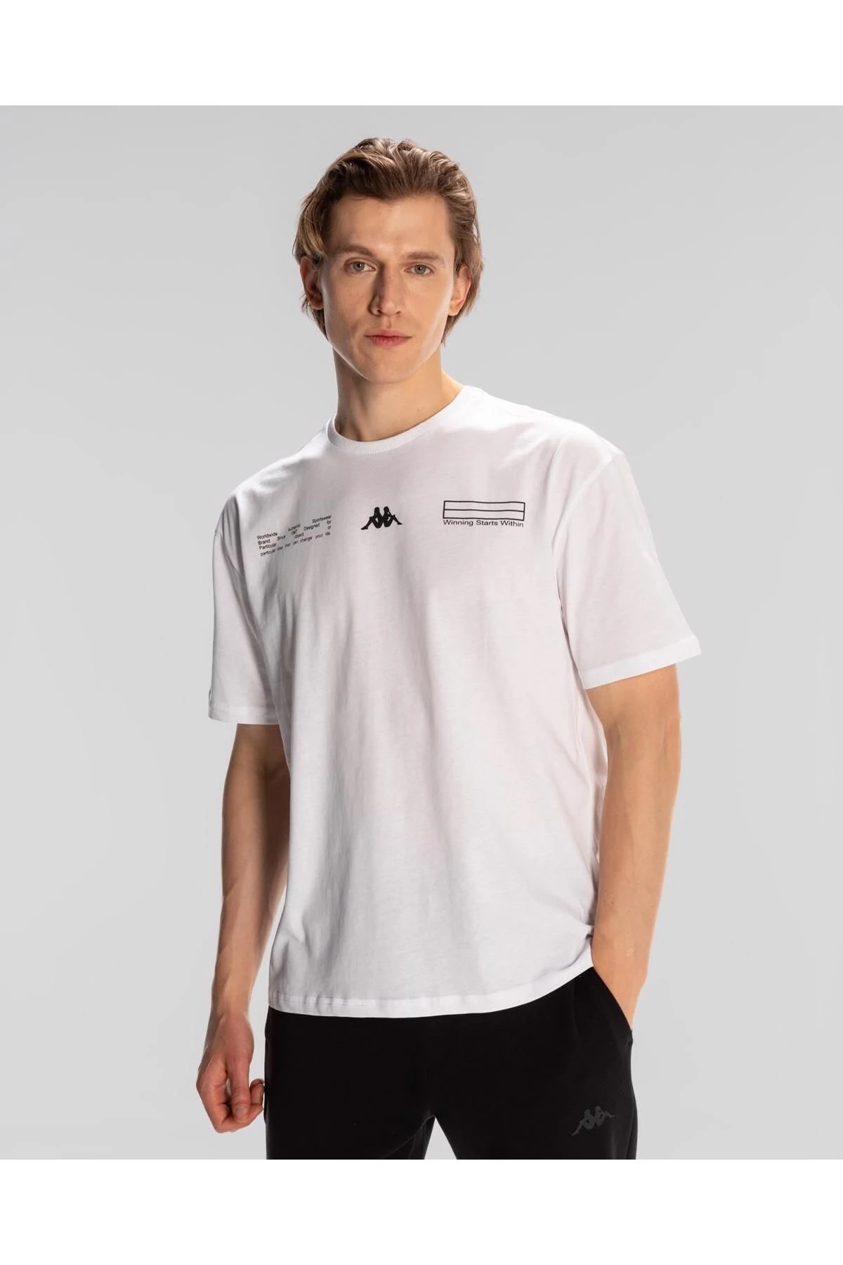 Kappa Authentic Alvin Erkek Beyaz Comfort Fit Tişört