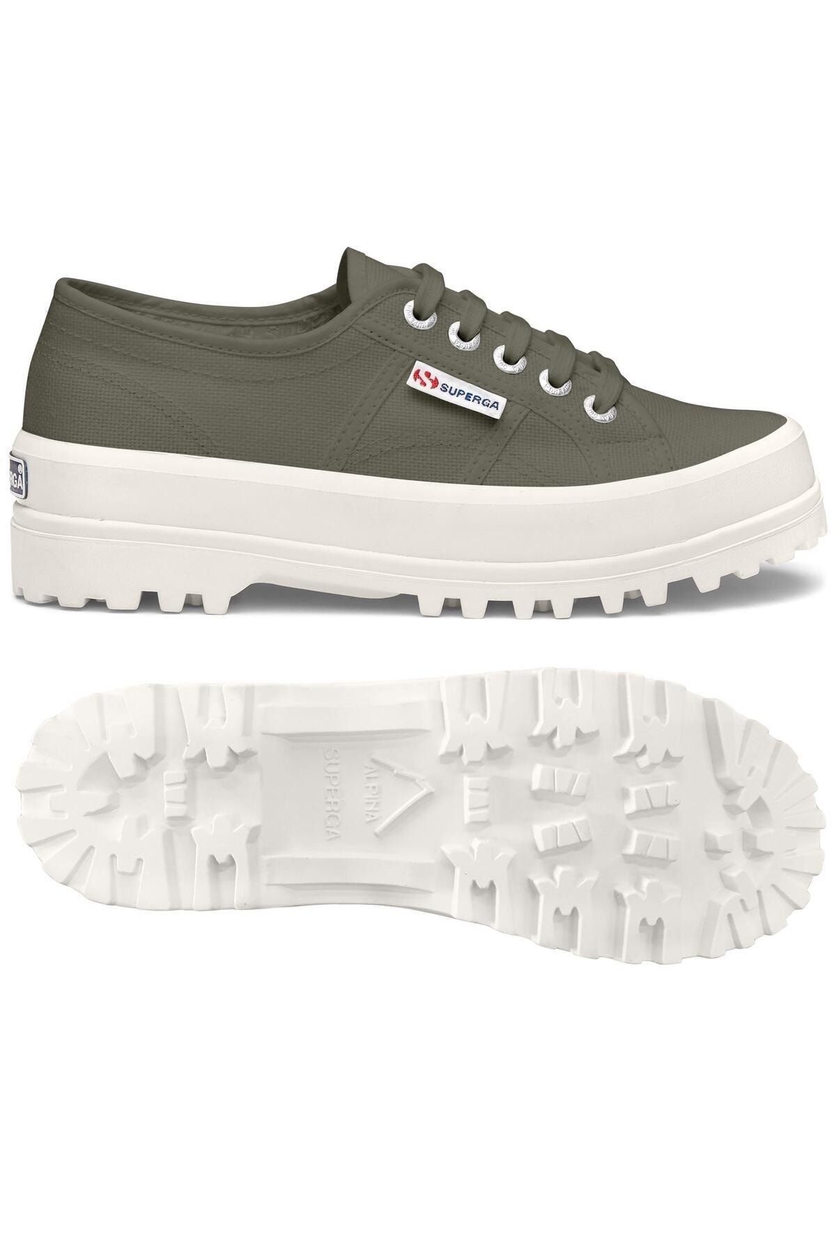 Superga 2555 Alpina Unisex Safari Yeşil Platform Sneaker