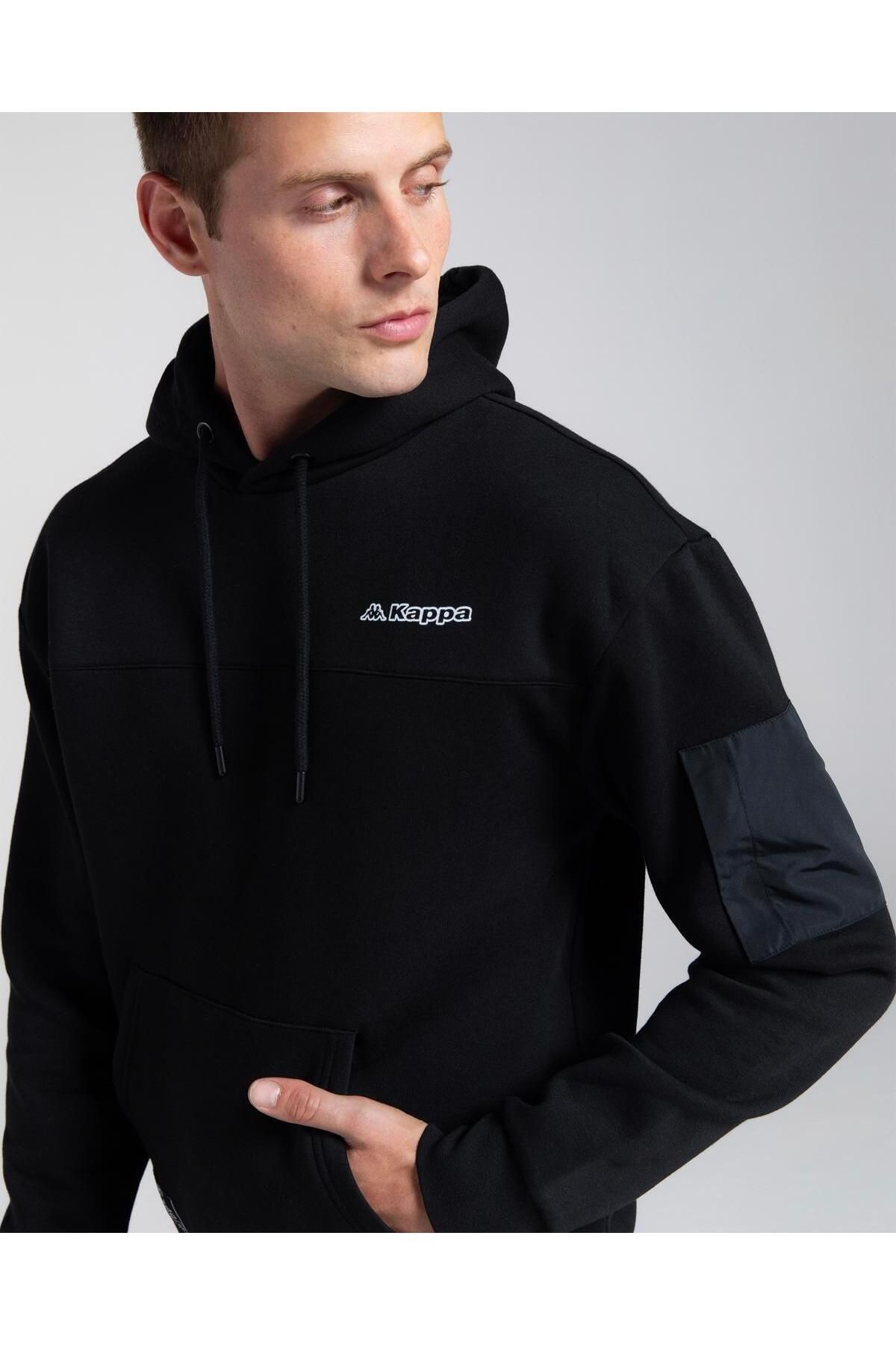 Kappa Authentic Hita Erkek Siyah Kapüşonlu Sweatshirt