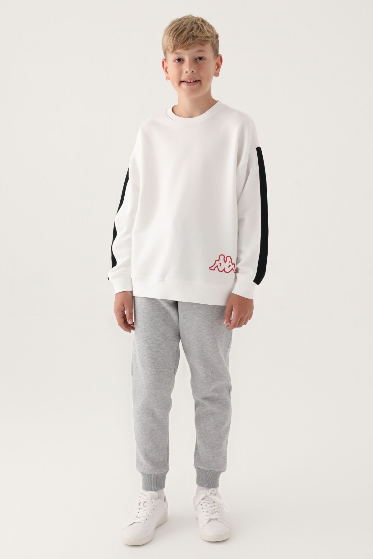 Kappa Erkek Çocuk Beyaz Sweatshirt